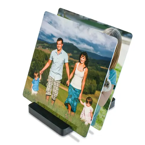 Acrylic base 60 x 80 x 8 mm, holds 4  photo panels, size 60 x 80 x 8 mm, 4 up, 8 pcs./carton