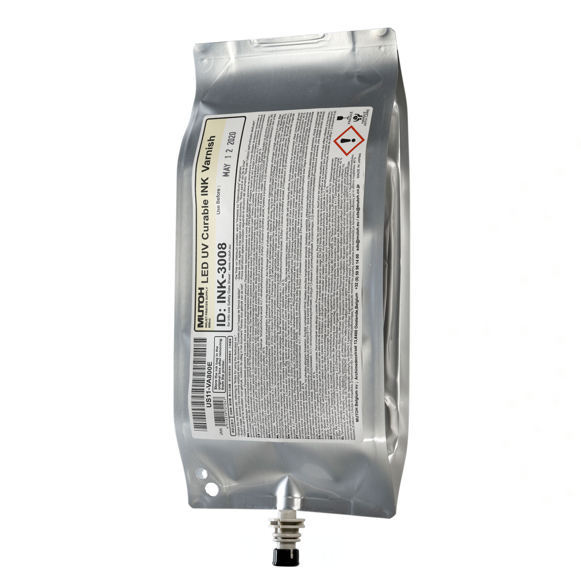 US11 Flex LED UV Ink, diverses couleurs, sachet de 800 ml