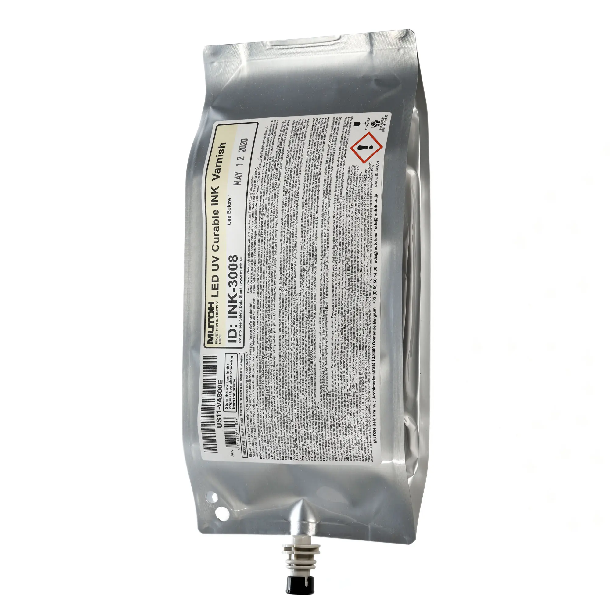 US11 Flex LED UV Ink, various colours, 800 ml ink pack