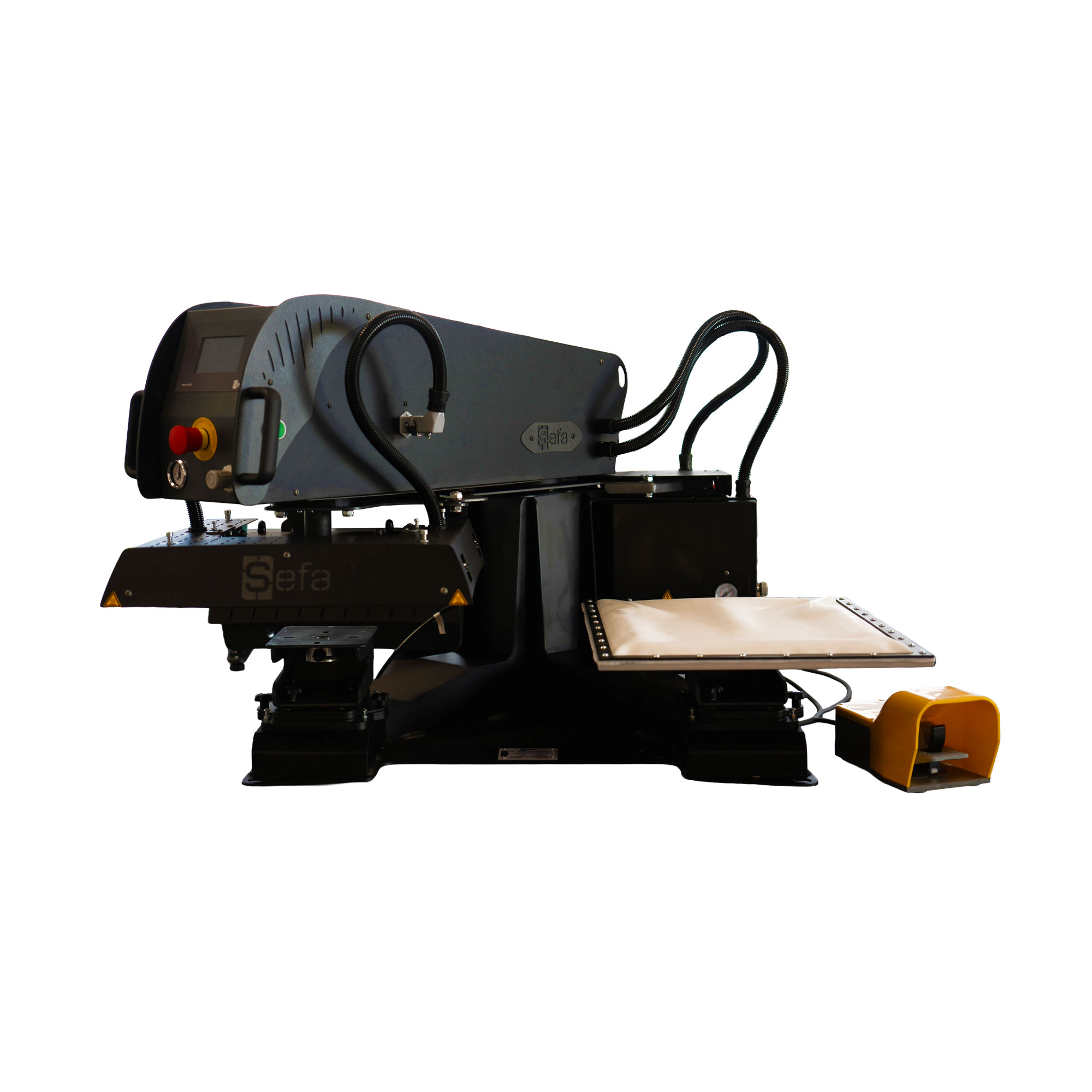 SEFA Pneumatische Transferpresse E-DUPLEX-AIR-PRO-V3, Black Edition Transferflächen 2 x 40 x 50 cm