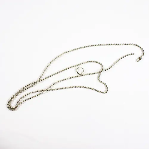 UNISUB Kugelkette für Alu-Anhänger, Länge 75 cm,  Silberfarbene Kugelkette