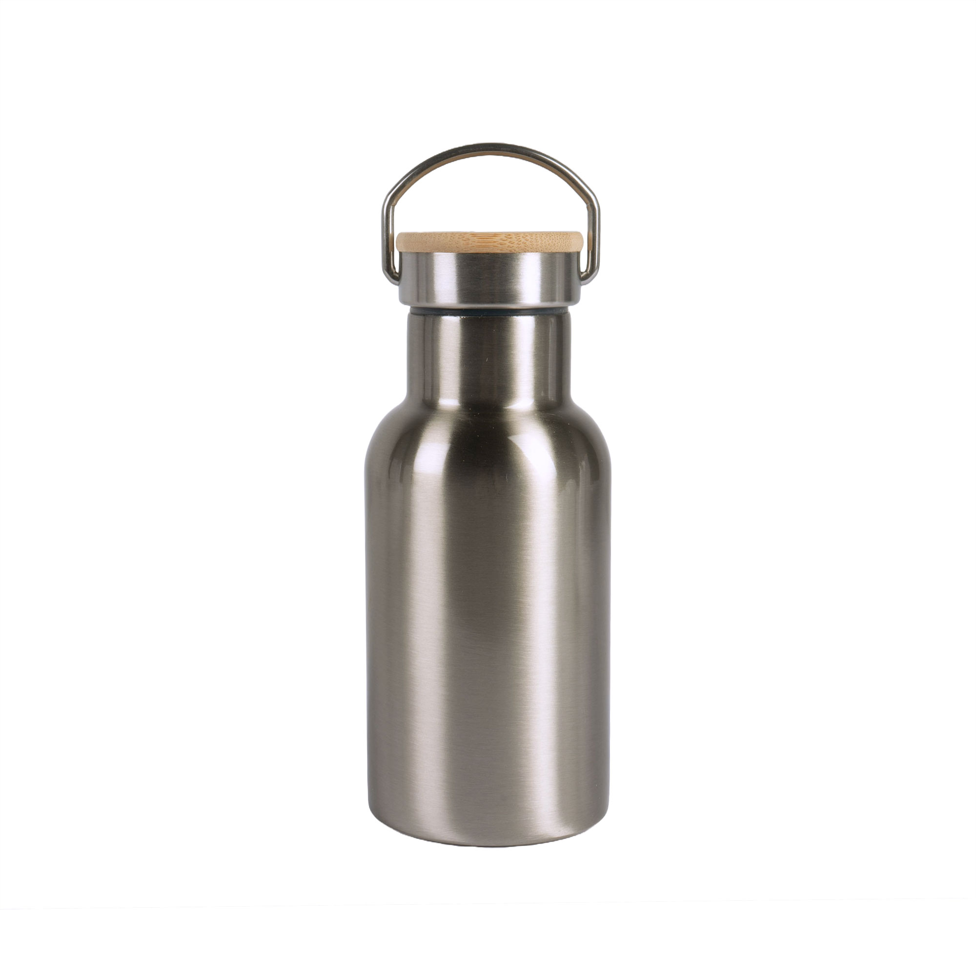 Edelstahl-Thermoflasche mit Bambusdeckel div. Größen und Farben