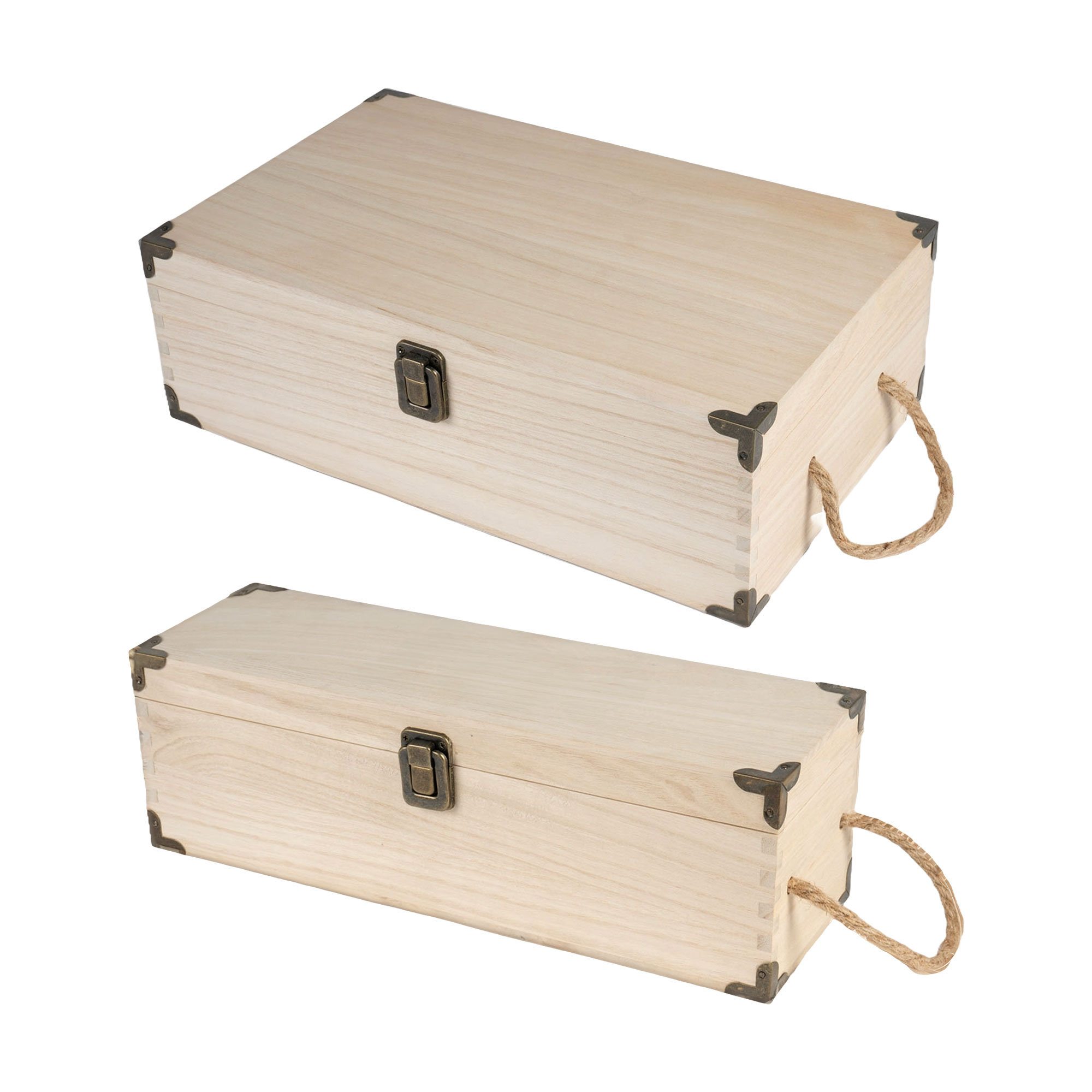 Holzbox für eine Flasche Wein/Sekt für UV & Lasergravur, div. Größen