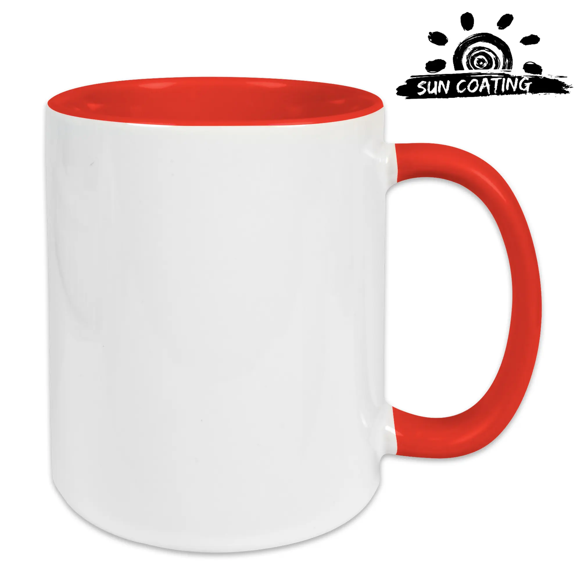 Keramiktasse TWO TONES & HANDLE 11oz, SUNCOATING RED, div. Farben