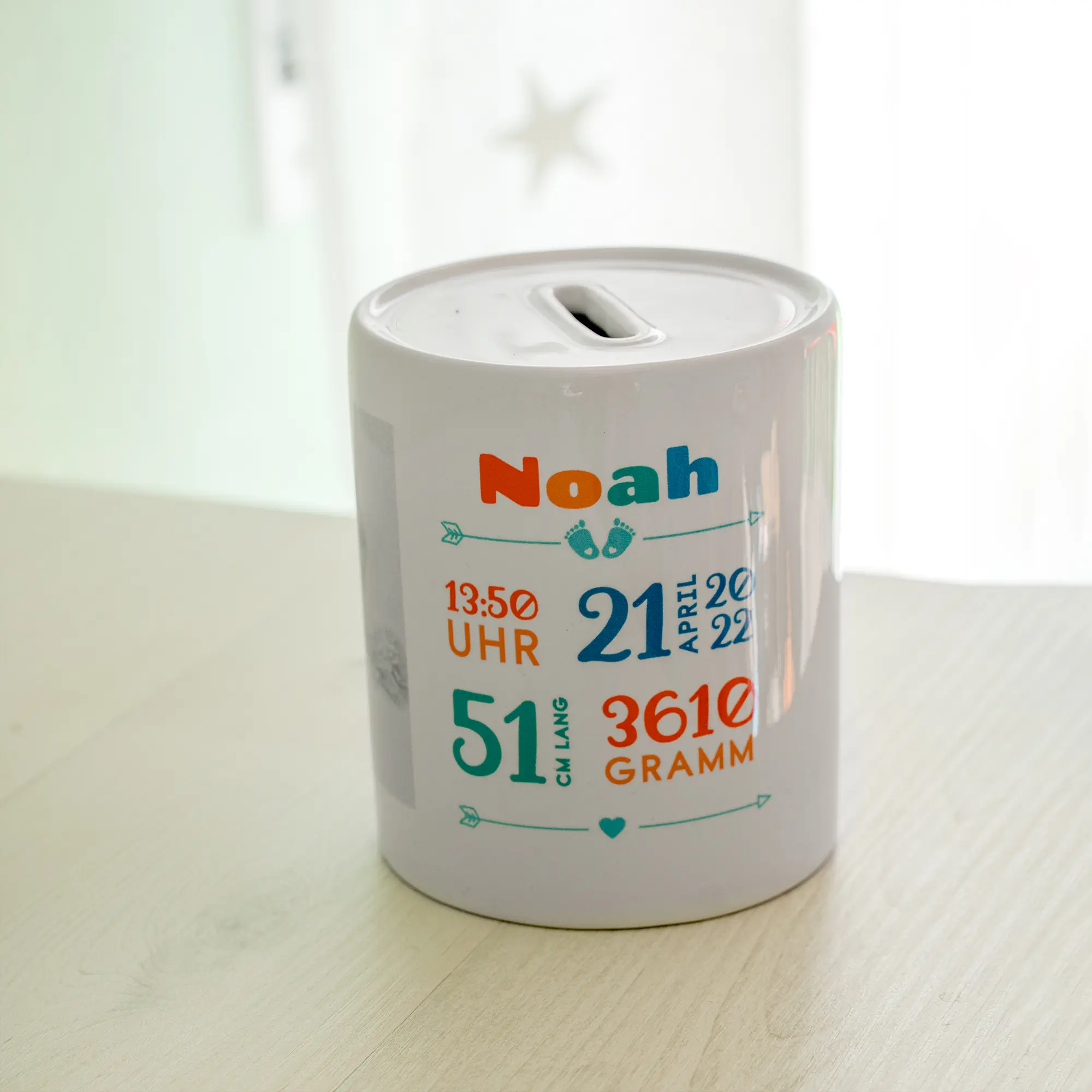 Tirelire Upper Class, couleur blanc, 36 pcs./carton