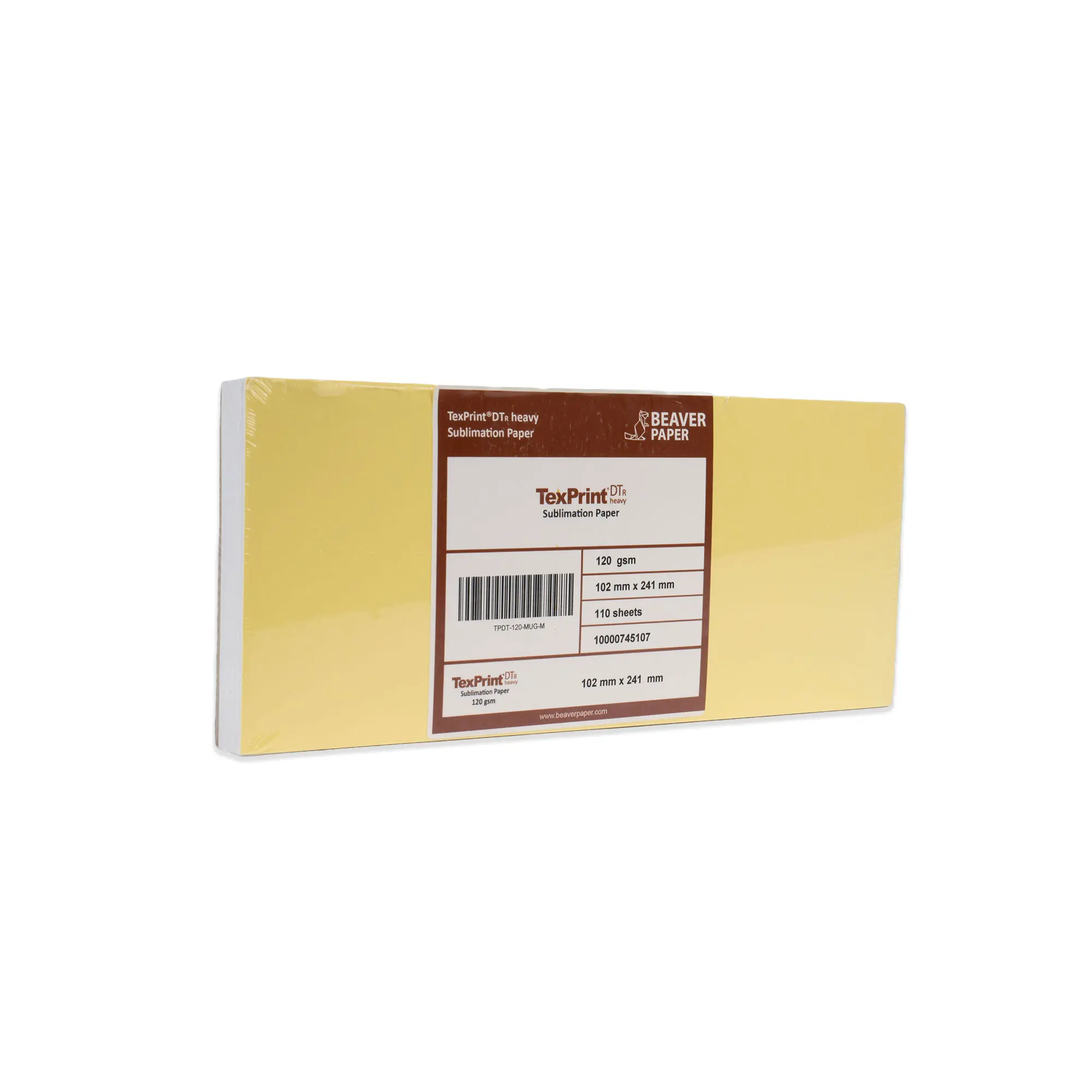 TexPrint® DT Heavy 120 g/qm, Sublimationspapier für Tassen, Format 102 x 241 mm