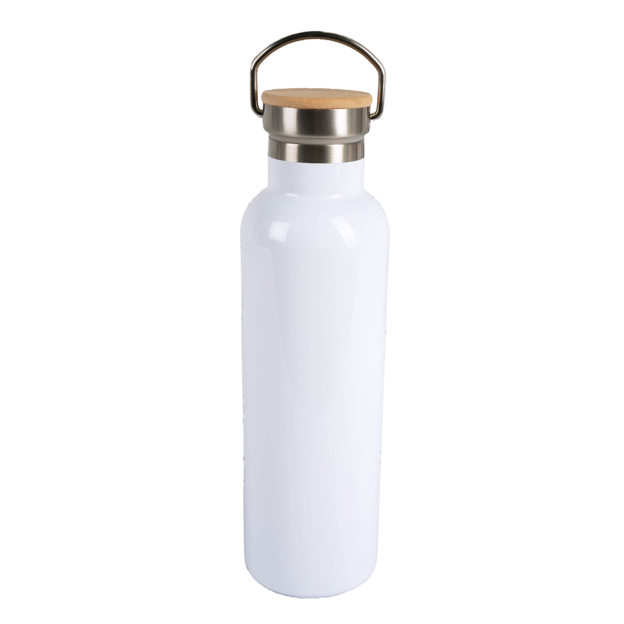 Edelstahl-Thermoflasche mit Bambusdeckel div. Größen und Farben