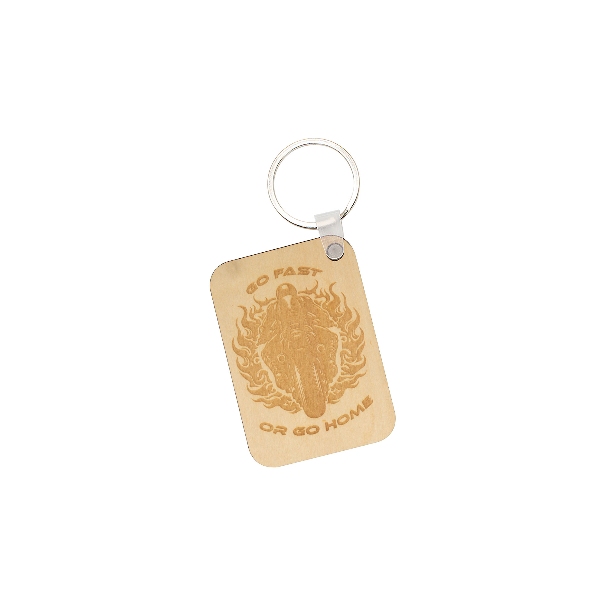 Porte-clés en contreplaqué, imprimable sur une face, avec clip, couleur naturelle avec veines de bois, div. versions