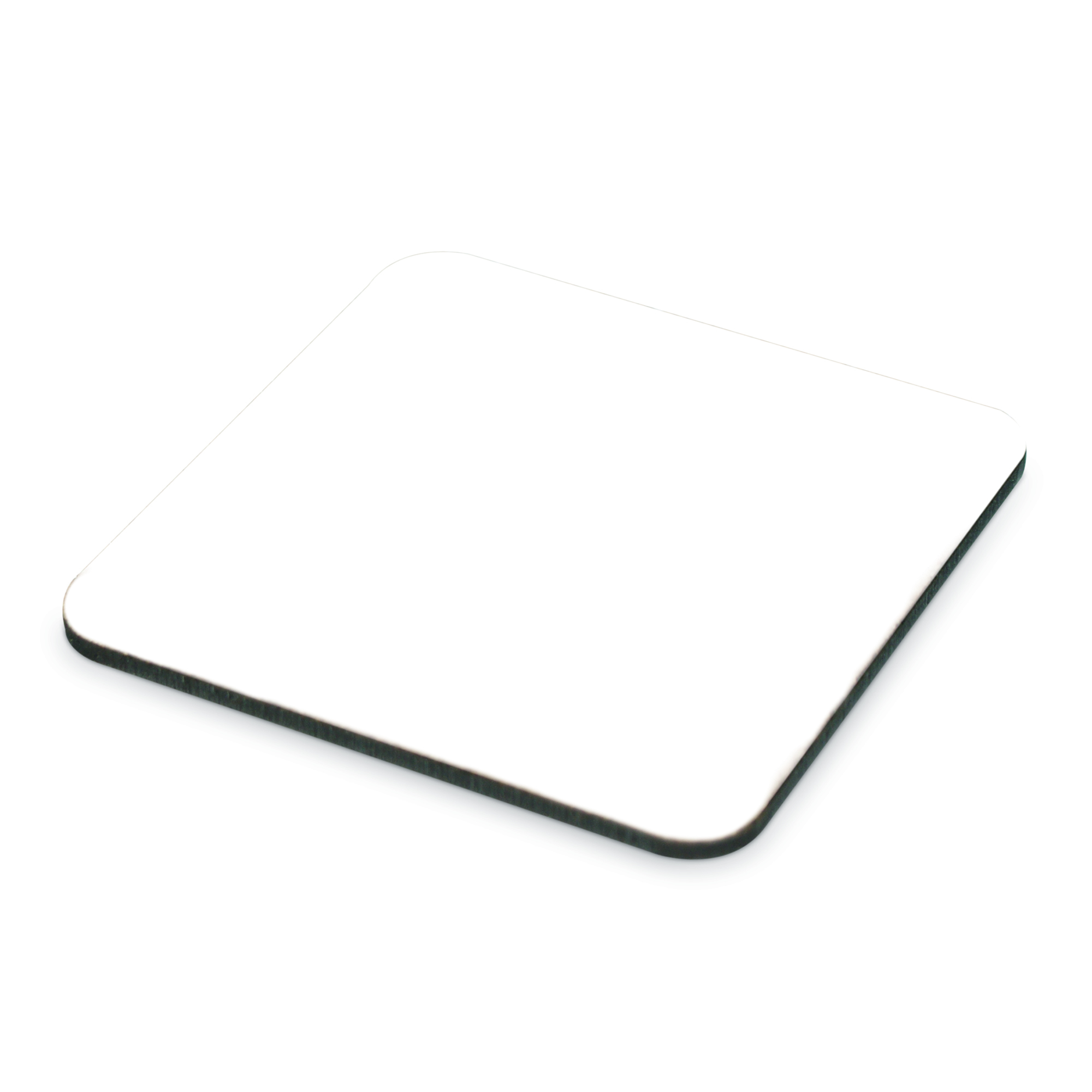 UNISUB Dessous de verre en fibre dure et liège 95 x 95 x 3 mm,  couleur blanc brillant, 40 pcs./carton