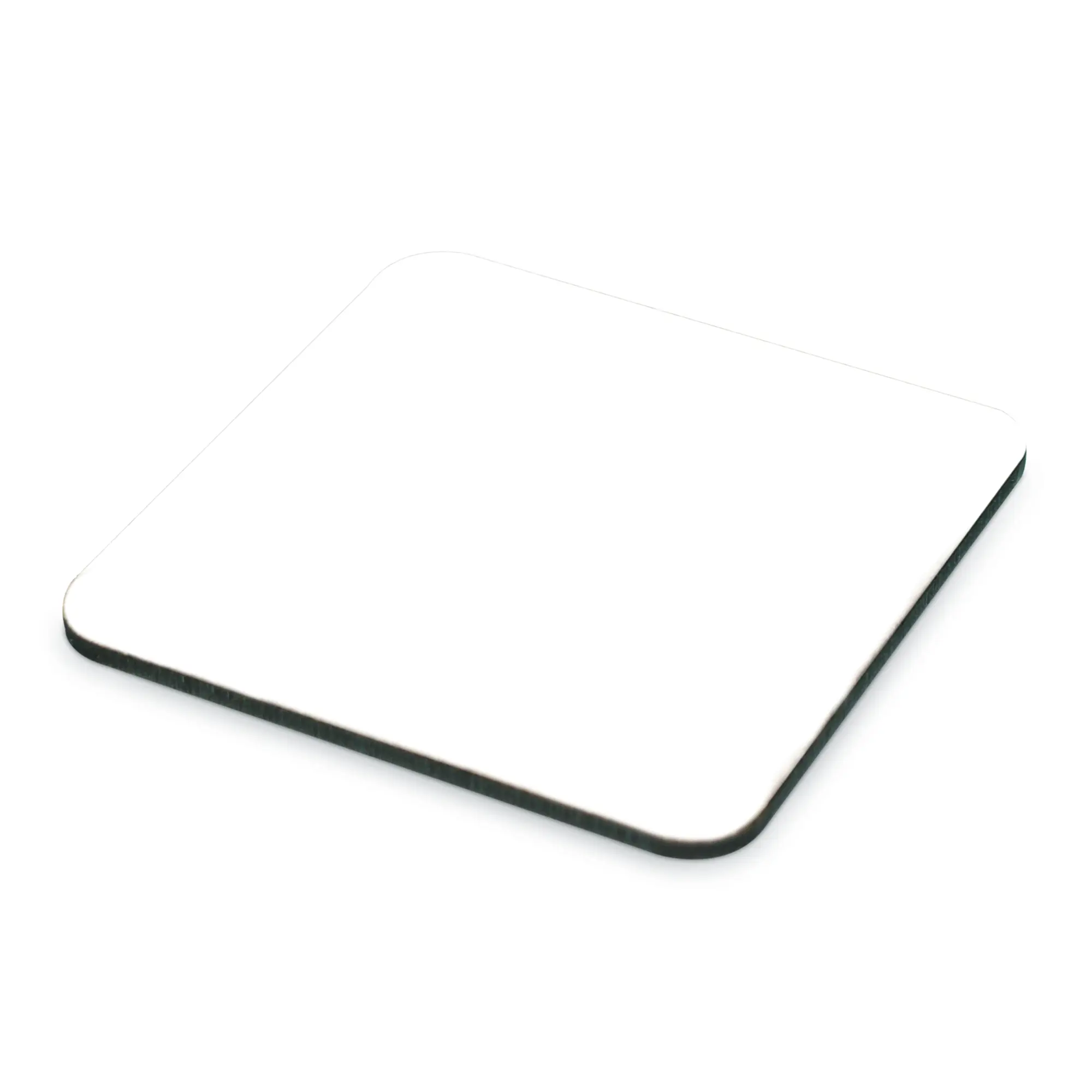 UNISUB HDF Korkuntersetzer, Größe 95 x 95 x 3 mm, Farbe Weiß-glänzend