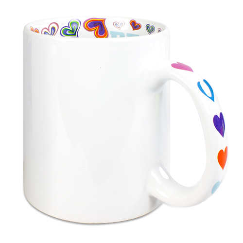 Keramik-Mottotasse 11oz weiß, mit Innendruck