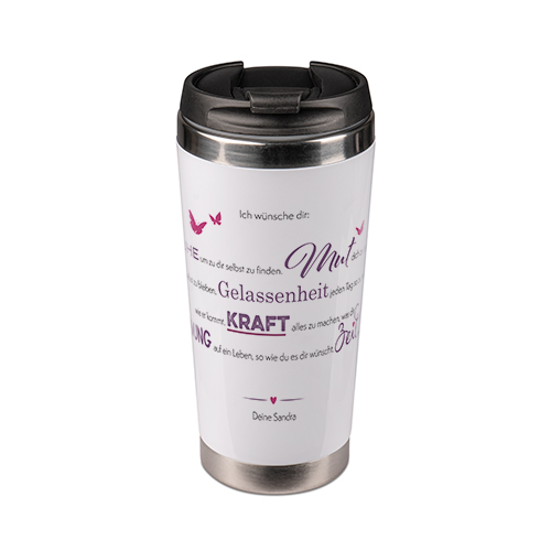 Gobelet en inox en forme conique, 420 ml, plastifié, diverses versions