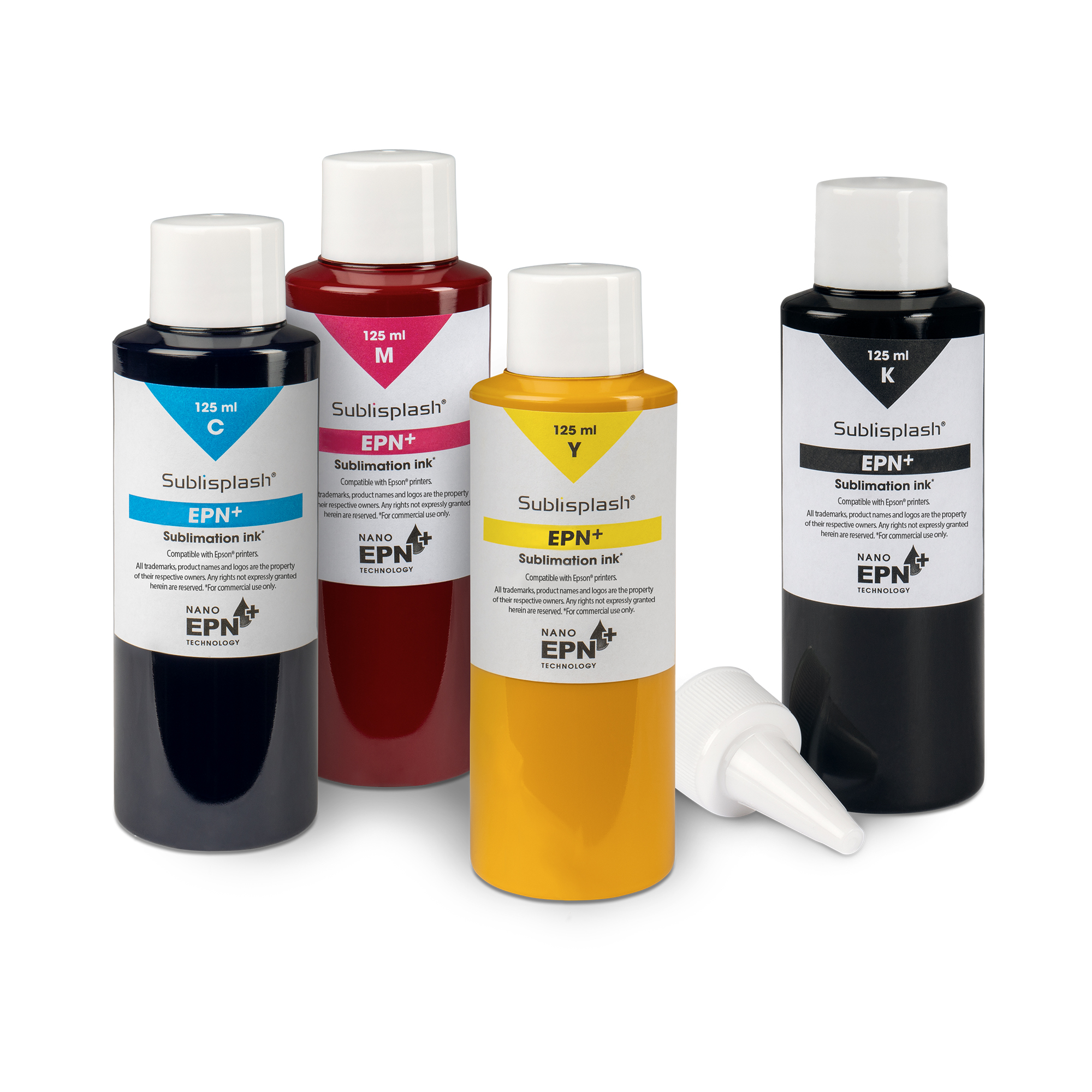 Sublisplash® EPN+ in 125 ml bottles, various colours