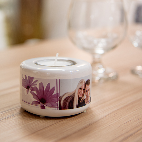 Bougeoir en céramique ou bougie chauffe-plat, couleur blanc crème, Ø 80 mm, hauteur 50 mm, 96 pcs./carton