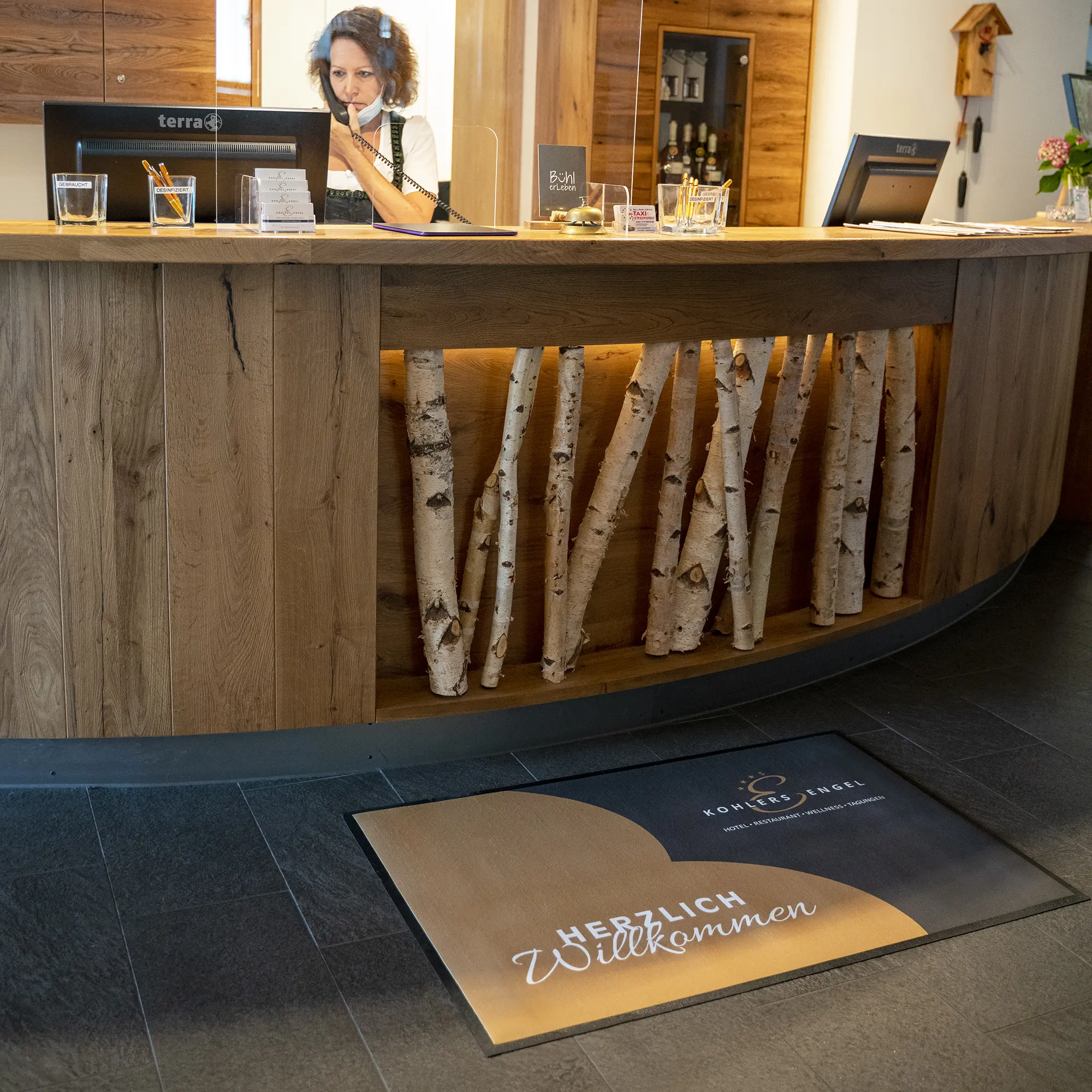 Sublistar® Fußmatte weiß mit Gummirand, rutschfest, div. Größen