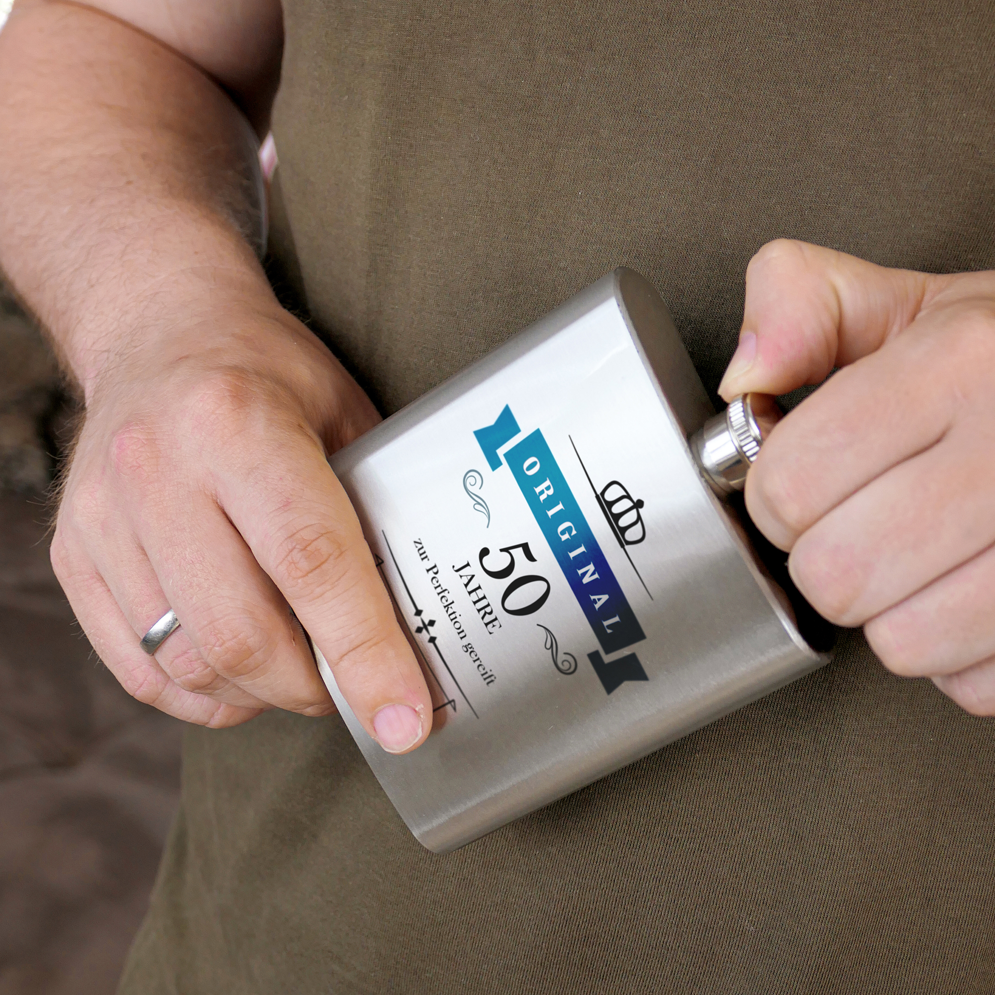 Flasque en acier inoxydable, capacité 7oz, argent, 1 pcs./pack, 100 pcs./carton