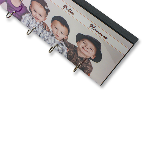 UNISUB MDF tableau des clés, avec 4 crochets argentées, couleur blanc brillant, taille 279 x 127 x 16 mm, 10 pcs./carton