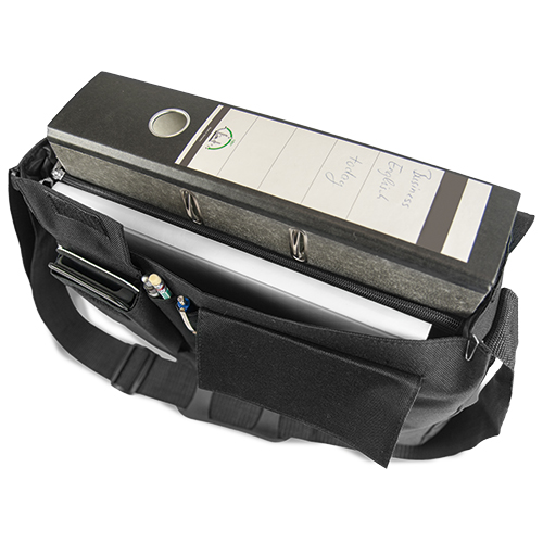 Sublistar® Besace REPORTER avec rabat interchangeable, noir, taille (LxHxP) 380 x 280 x 80 mm, 40 pcs./carton