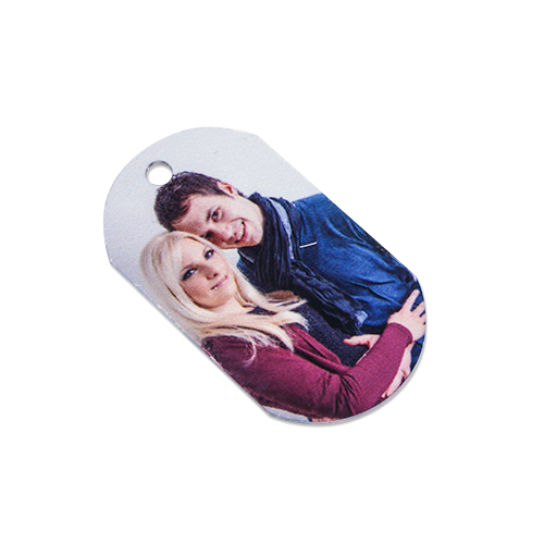 UNISUB Pendentif en aluminium blanc brillant, 30 x 50 mm, imprimable recto, 50 pcs./carton