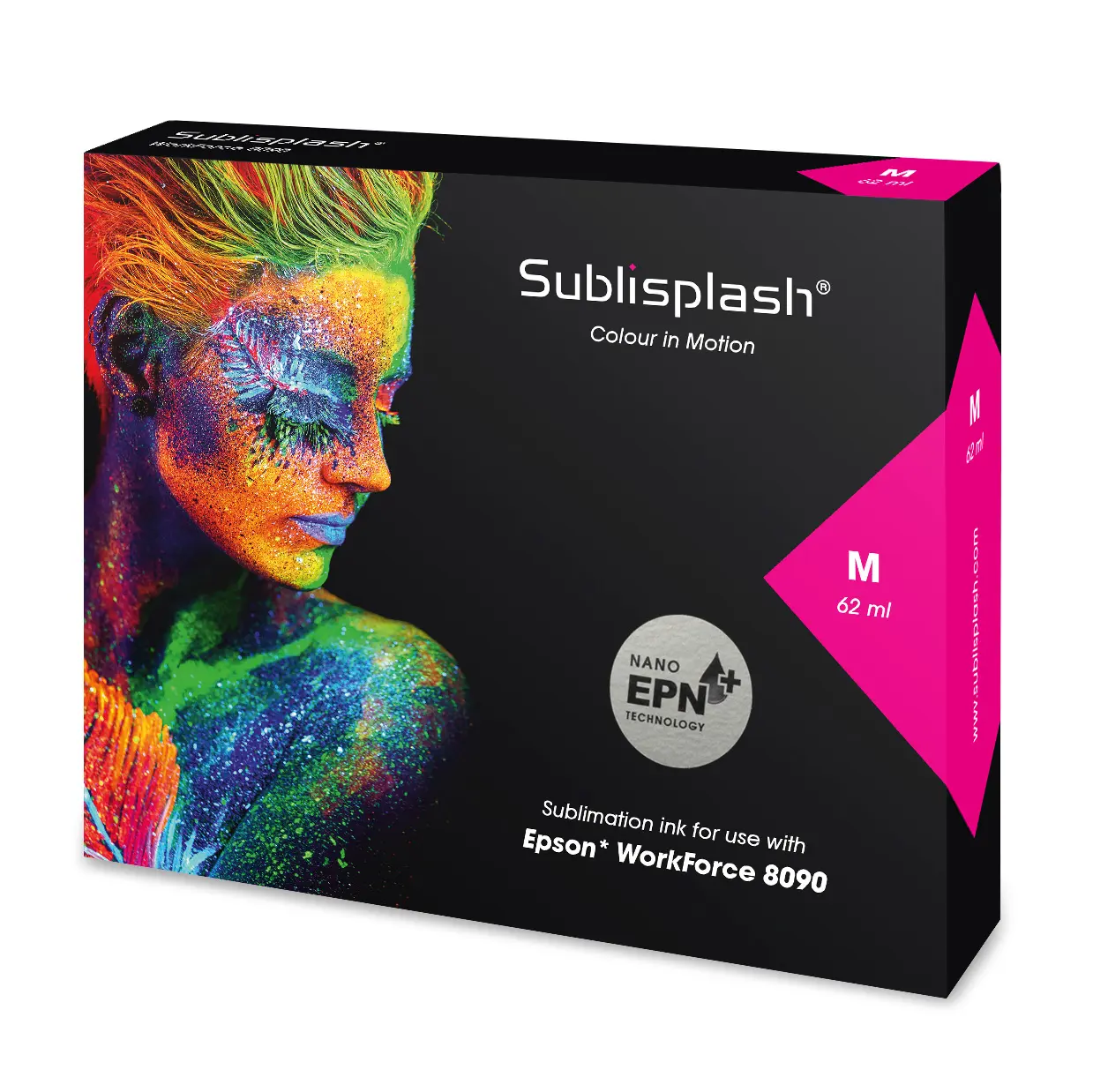 Sublisplash® EPN+ für Epson Workforce 8090, 62/120 ml Kartuschen, div. Farben
