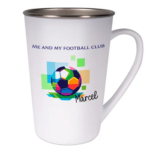 Conical stainless steel cup 17oz, polymer sheathed, hand-wash recommended, 12 pcs./lay, 48 pcs./carton