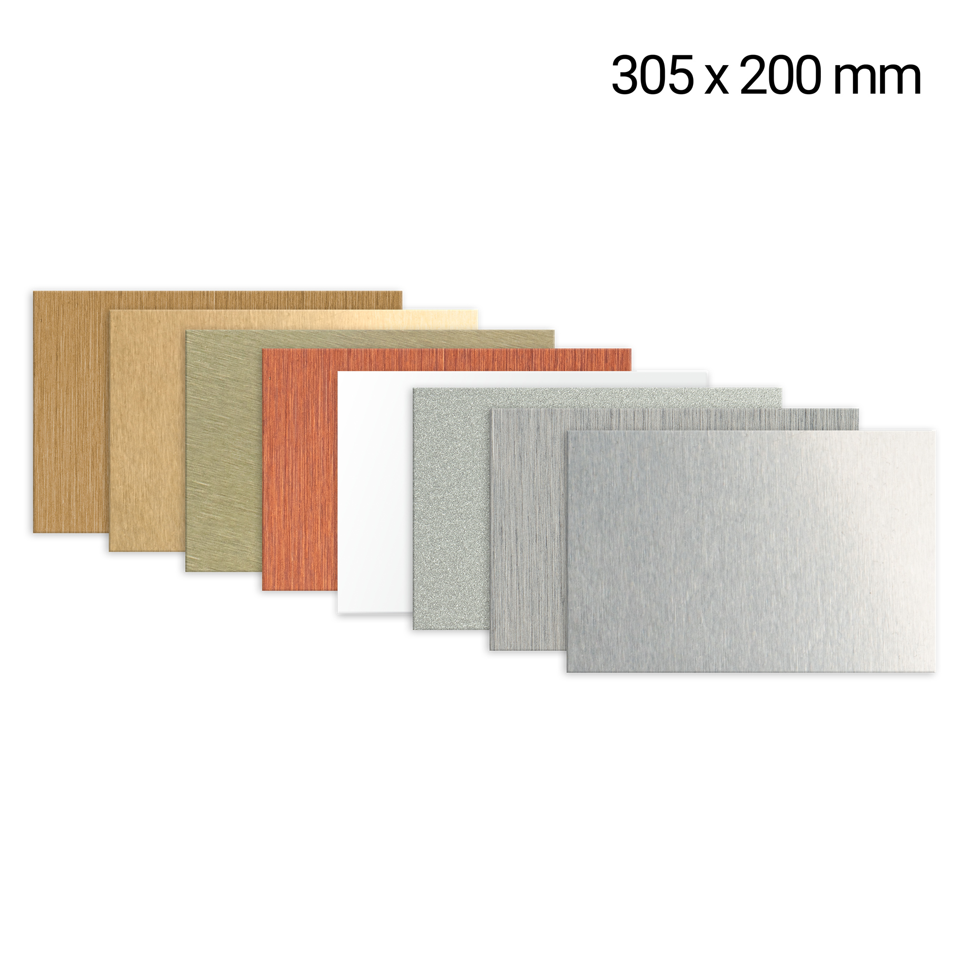 Alu-Platte 200 x 305 mm, 0,5 mm stark, div. Farben