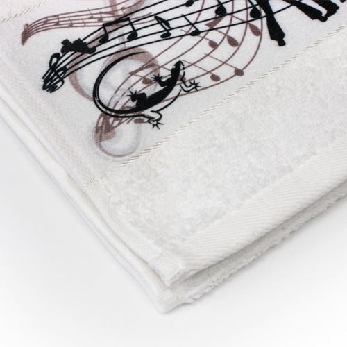 Cotton towel with polyester border, various colours and sizes Cotton towel with polyester border, various colours and sizes