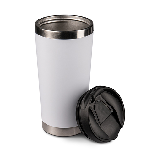 Conical stainless steel cup, 420 ml, polymer sheathed, various versions Conical stainless steel cup, 420 ml, polymer sheathed, various versions