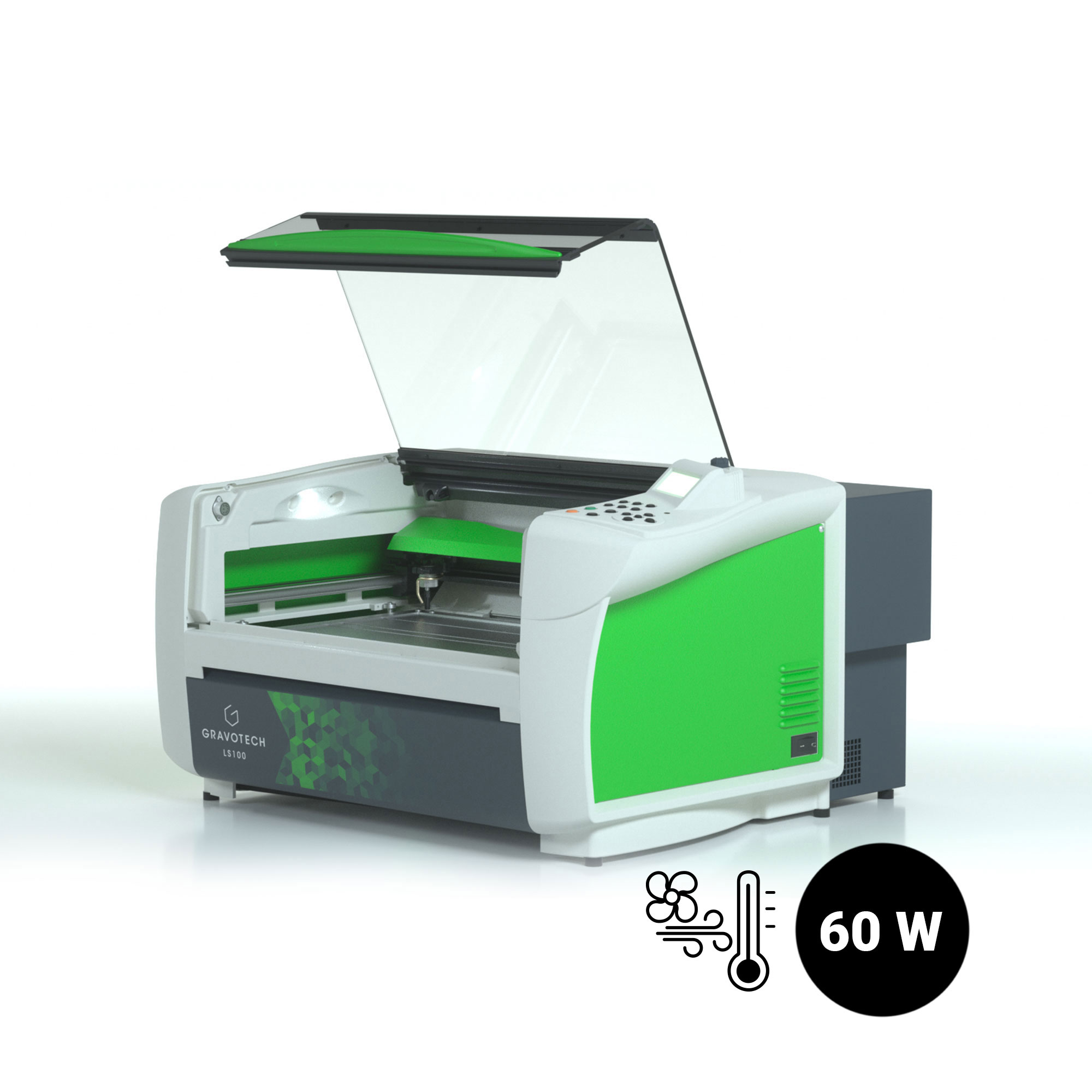 Gravotech LS100 CO2 Graveur Laser, 60 watts Laser CO2 avec refroidissement par air
