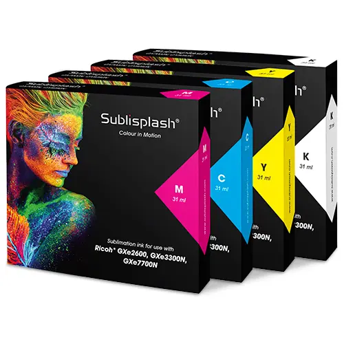 Sublisplash® für Ricoh GXe2600/3300N/7700N, 31 ml Kartusche, div. Farben