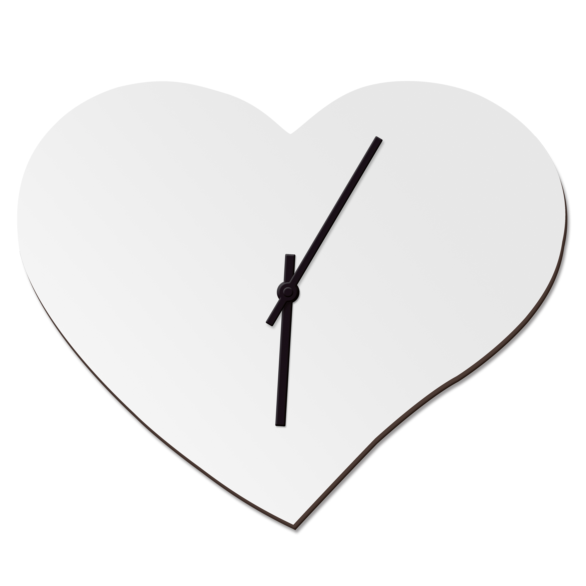 Hardboard wall clock heart shape, various versions Hardboard wall clock heart shape, various versions