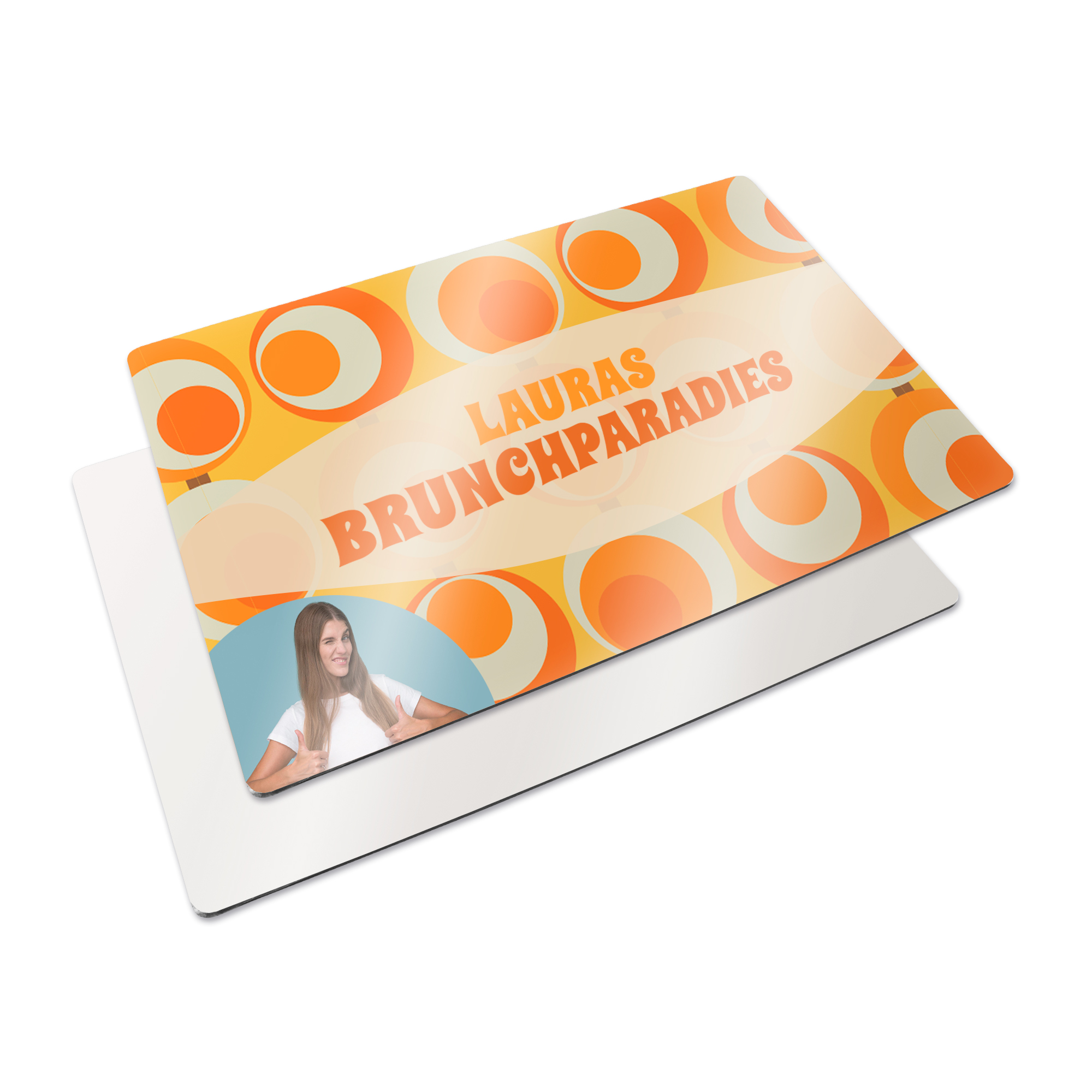 Sublistar® Ersatzplatte MDF für Holztablett TRAY-L, Weiß-glänzend, Größe 418 x 286 x 3 mm