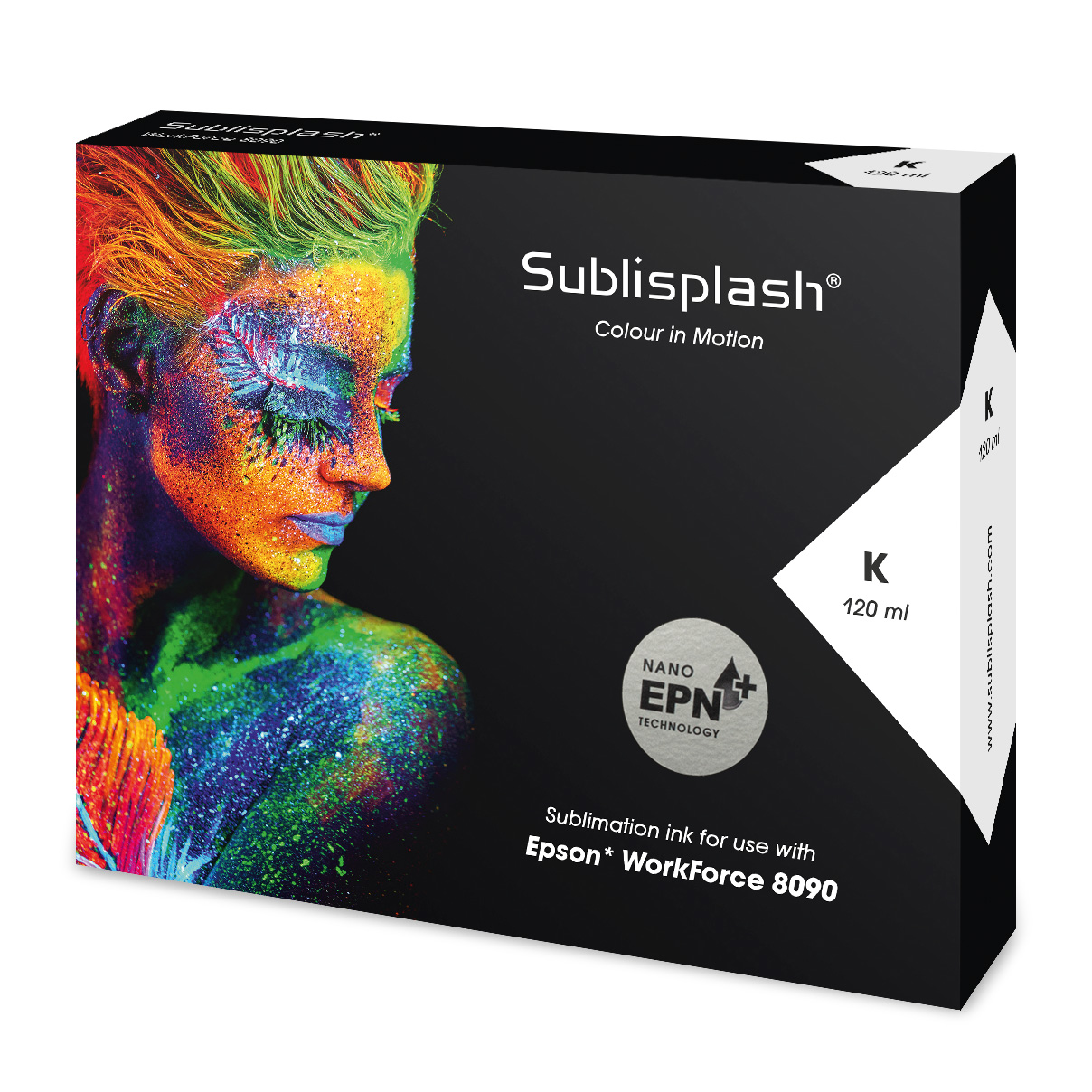 Sublisplash® EPN+ für Epson Workforce 8090, 62/120 ml Kartuschen, div. Farben