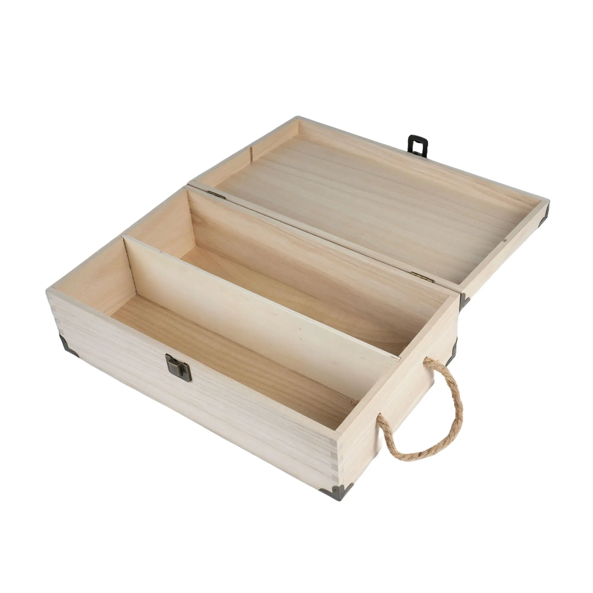 Wooden box for one bottle of wine/sparkling wine for UV & laser engraving, various sizes