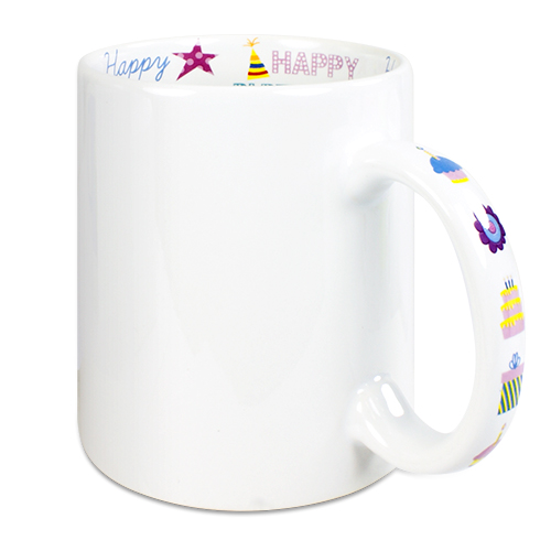 Keramik-Mottotasse 11oz weiß, mit Innendruck