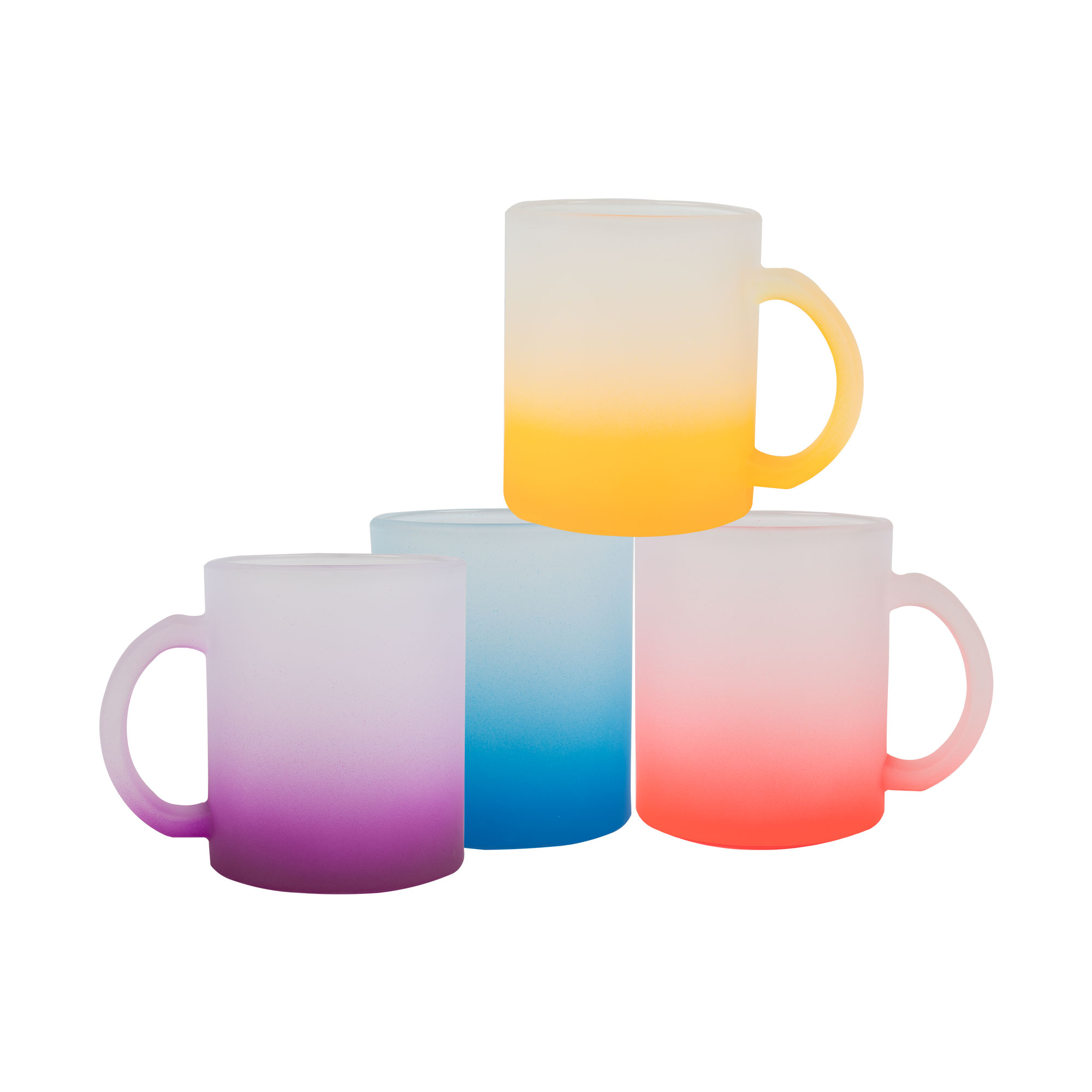 Kit de démarrage Tasse en verre avec dégradé de couleurs 10oz,Sublistar Coating 12 tasses, couleurs assortis