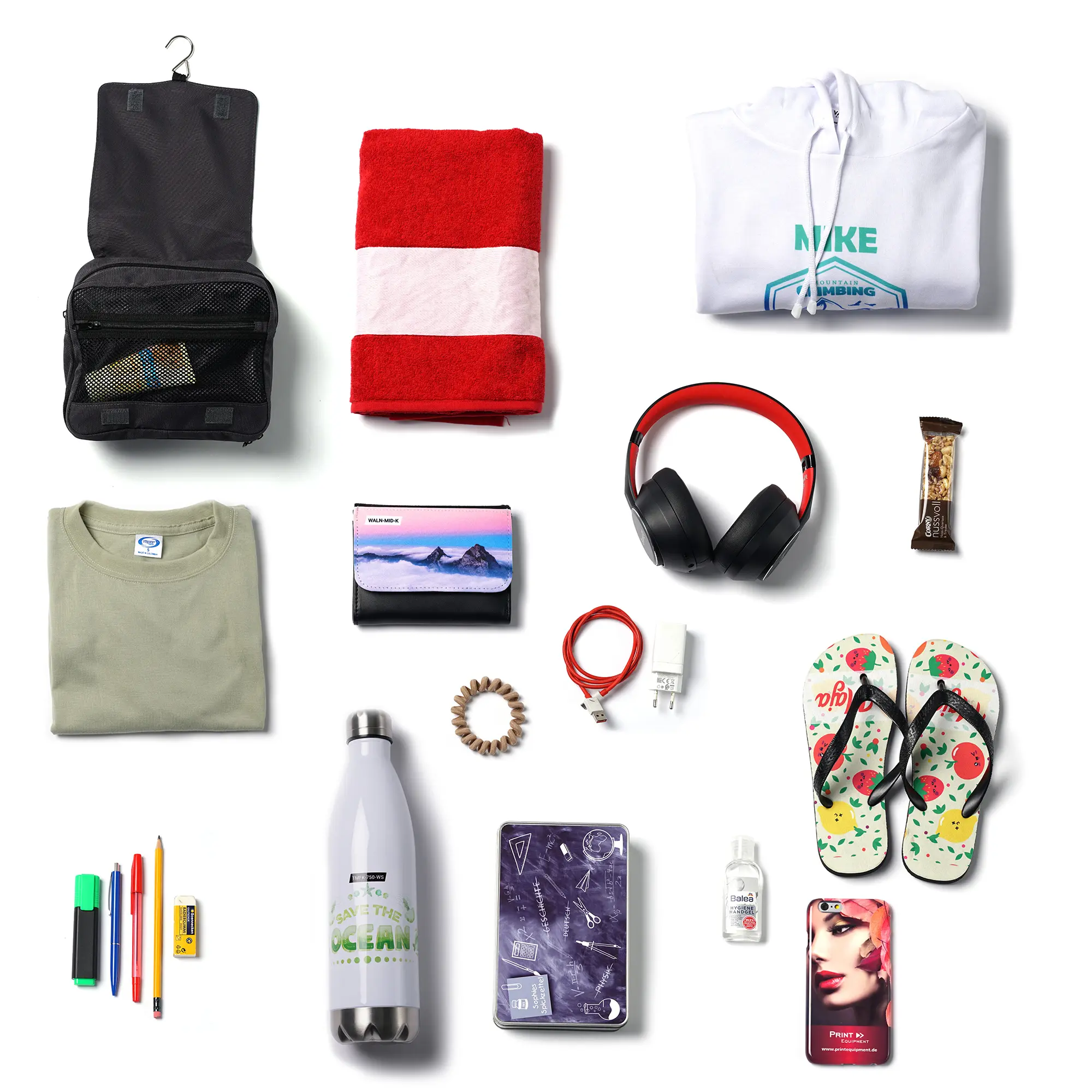 Sporttasche FLORIDA, mit wechselbarer Lasche, Schwarz