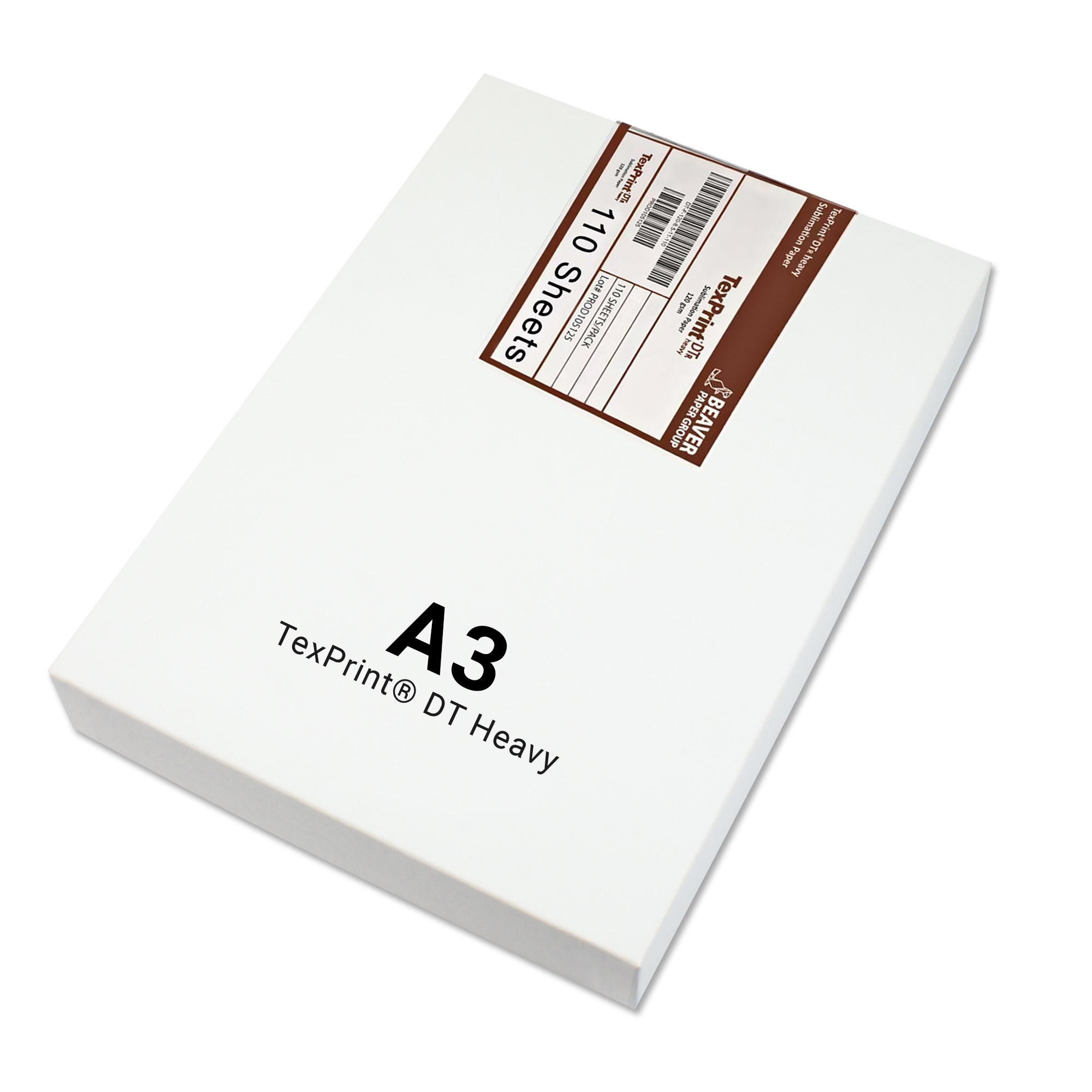 TexPrint® DT Heavy 120 g/qm, Sublimationspapier, div. Formate, 110 Blatt/Pack TexPrint® DT Heavy 120 g/qm, Sublimationspapier, div. Formate, 110 Blatt/Pack