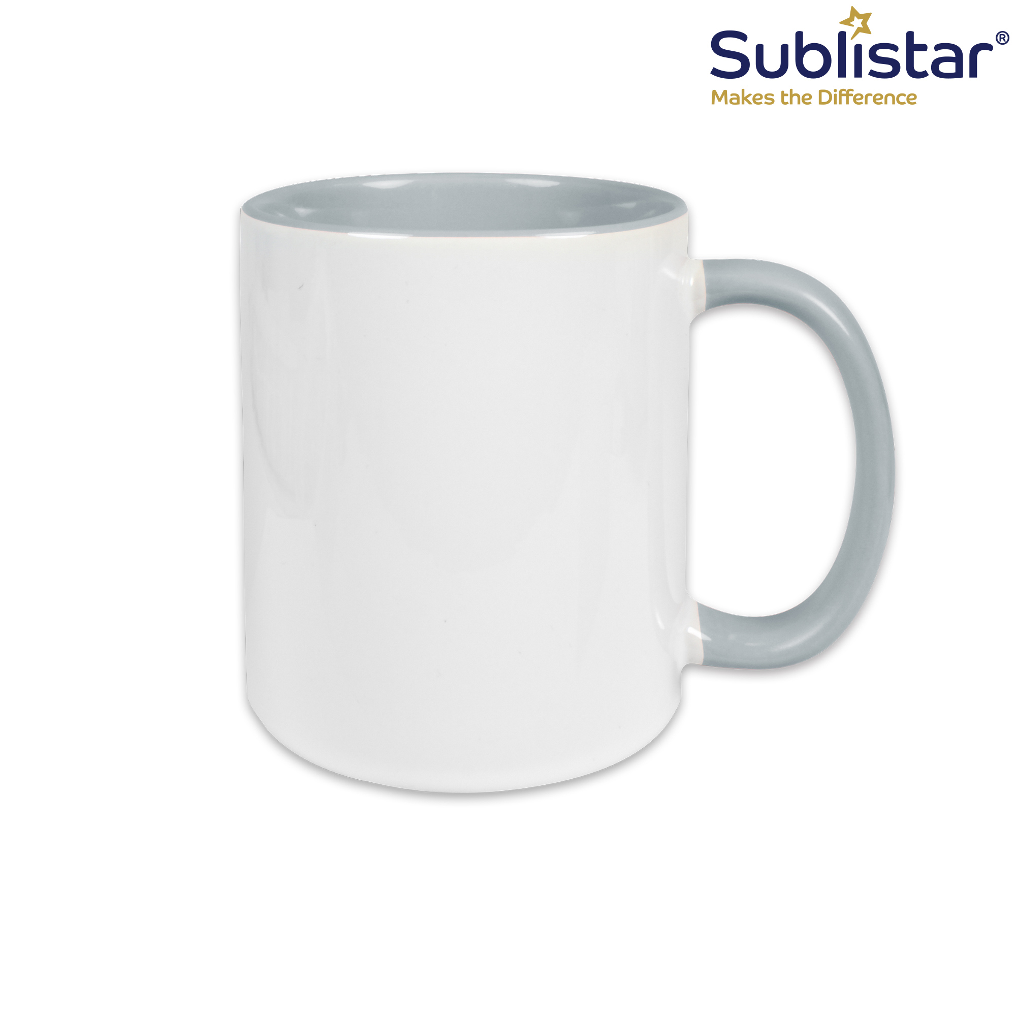 Keramiktasse TWO TONES & HANDLE 11oz, Sublistar®-Coating, div. Farben