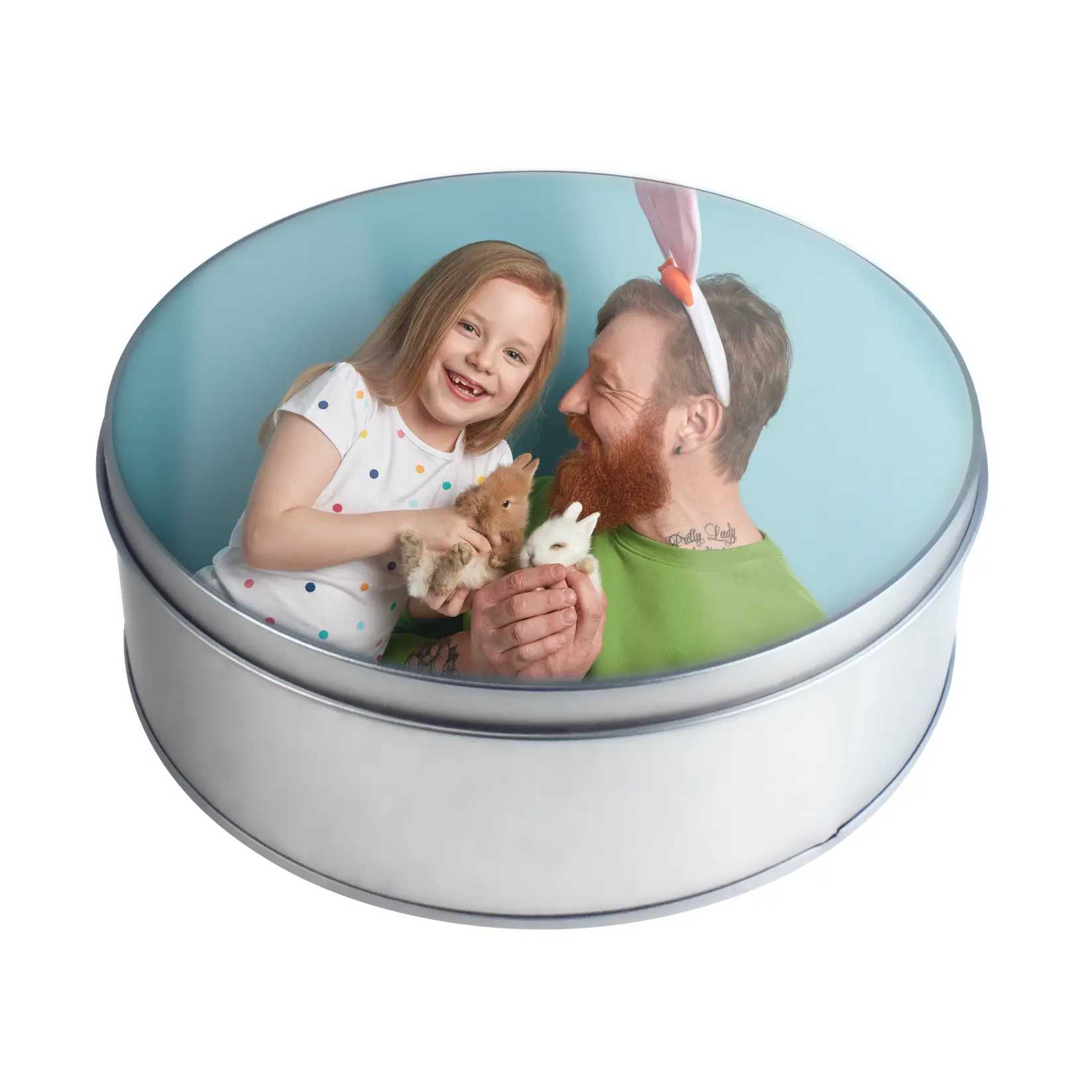 Sublistar® Geschenkdose Rund, Farbe Silber, Größe Ø 150 x 50 mm, 72 St./Karton