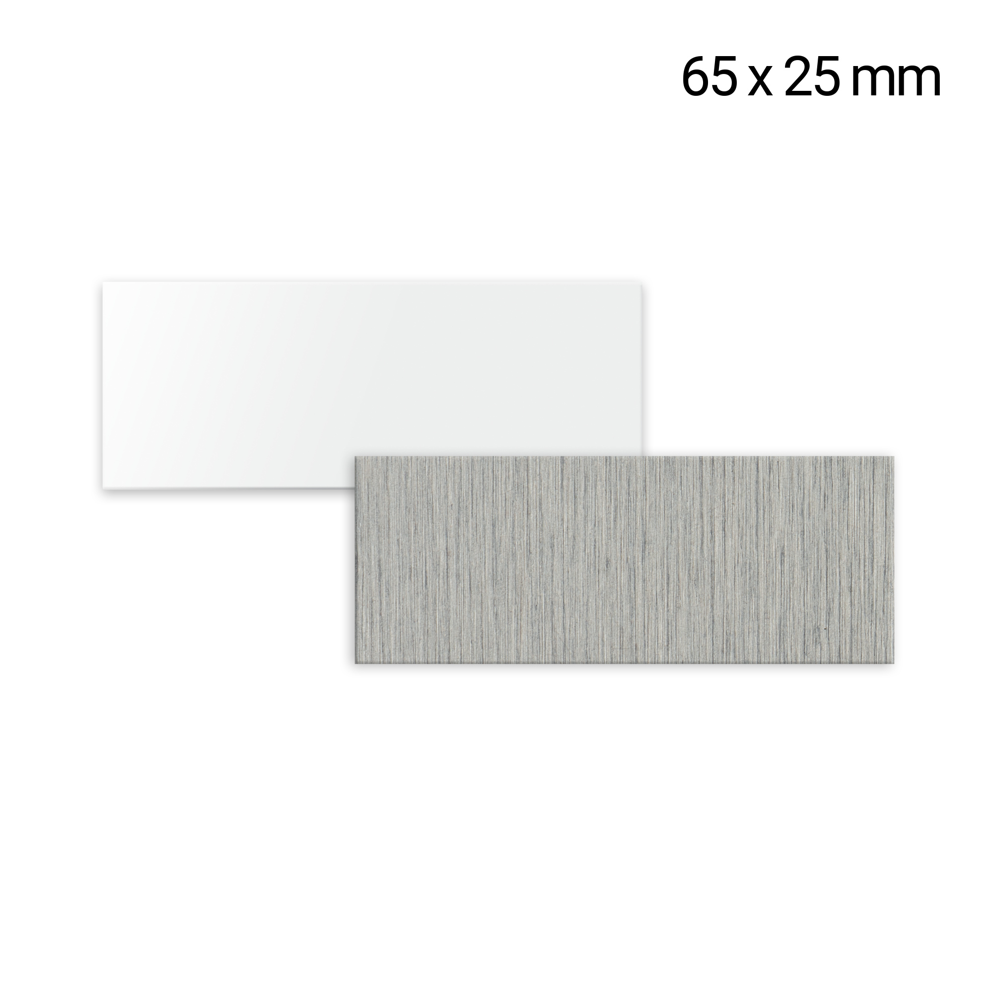 Alu-Namensschild 25 x 65 mm, 0,5 mm stark, div. Farben, Ecken Spitz