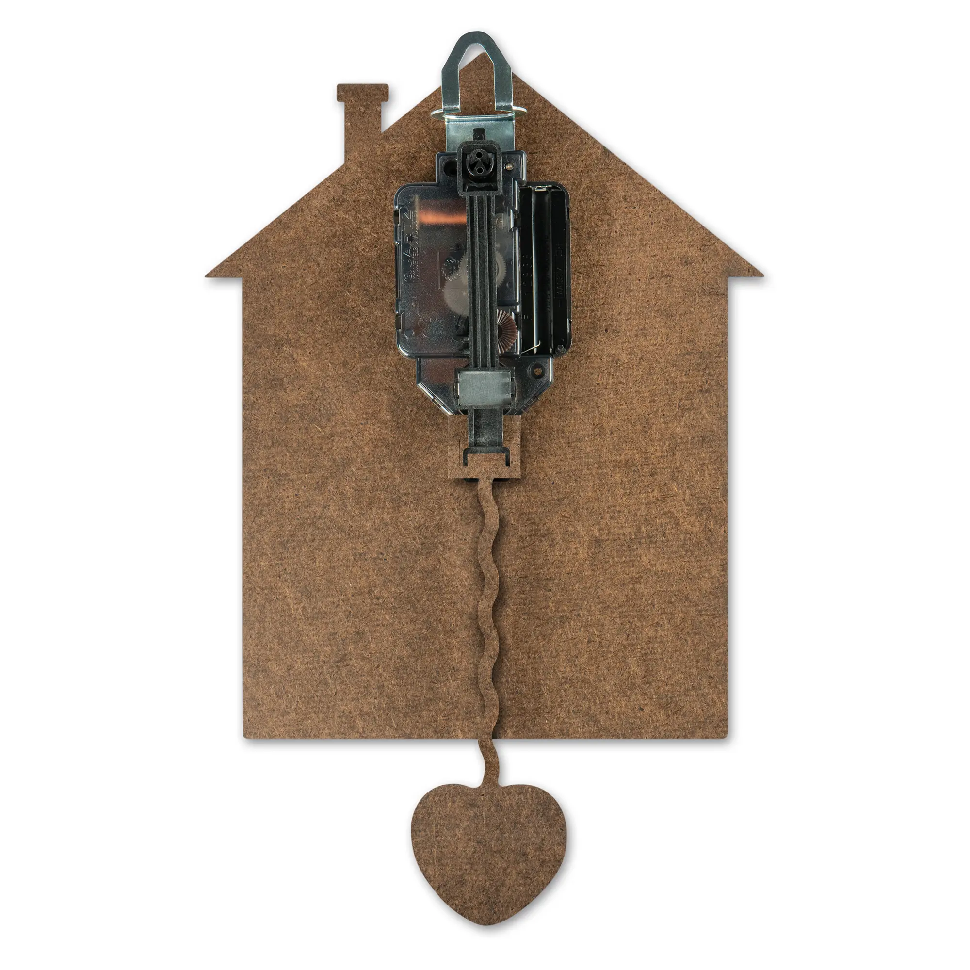 Sublistar® MDF Wanduhr mit Pendel, Hausdesign, 30 x 19 cm, 3 mm stark, inkl. Uhrwerk und Zeiger