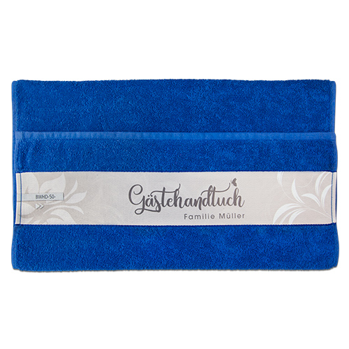 Cotton towel with polyester border, various colours and sizes