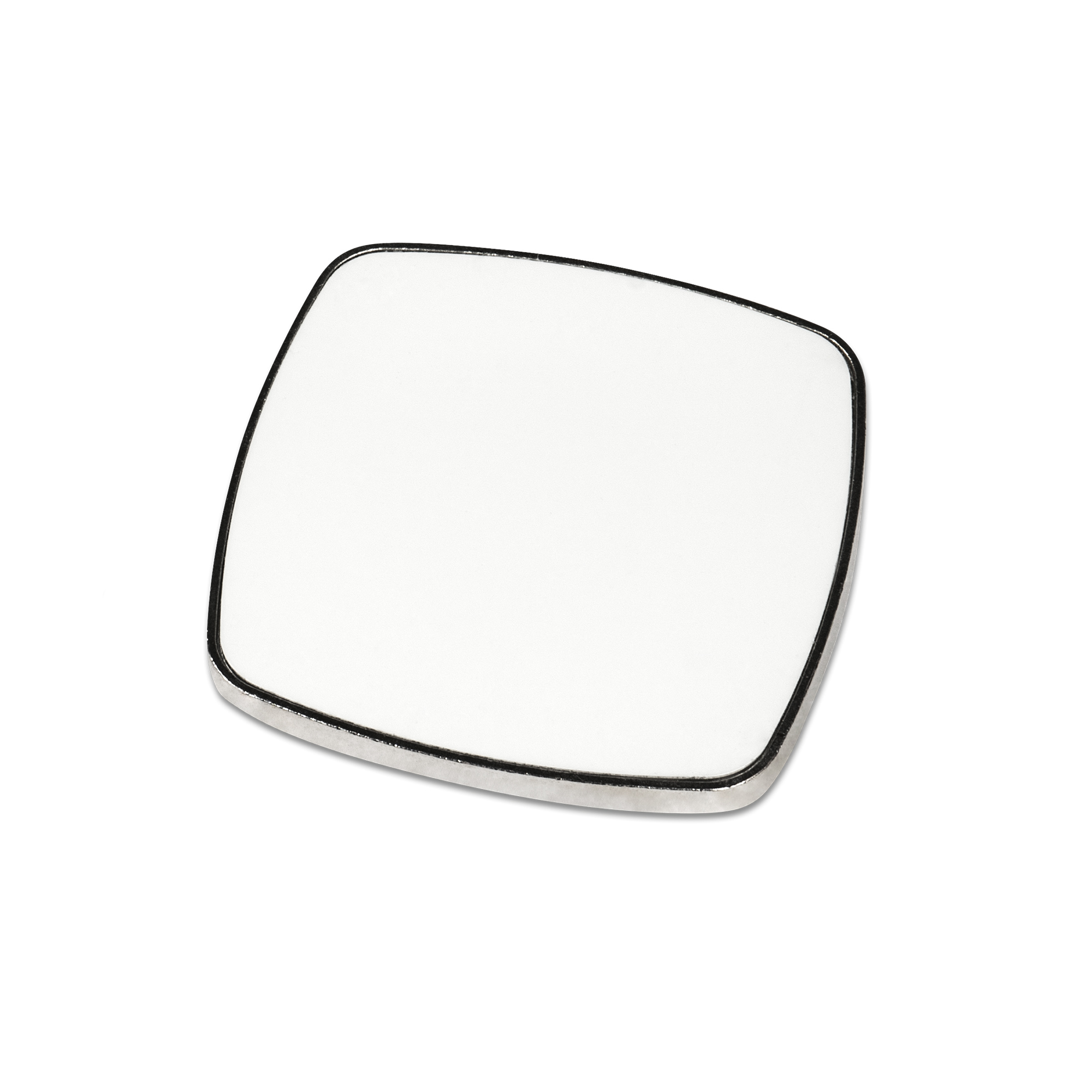Aimant métallique argenté avec insert en aluminium blanc imprimable, différentes versions