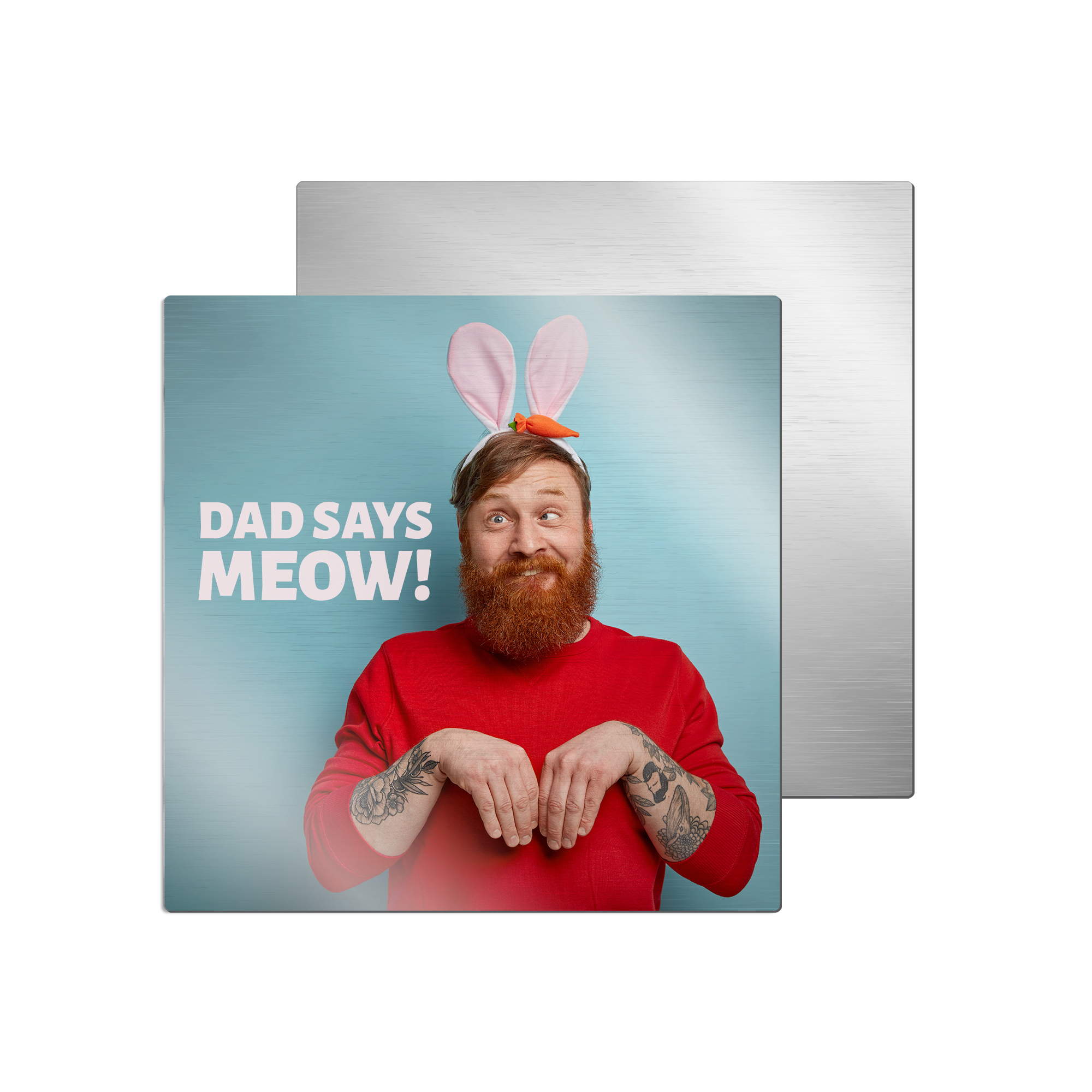 ChromaLuxe tableau photo en aluminium argenté brossé, 300 x 300 x 1,15 mm, coins arrondis, 10 pcs./carton