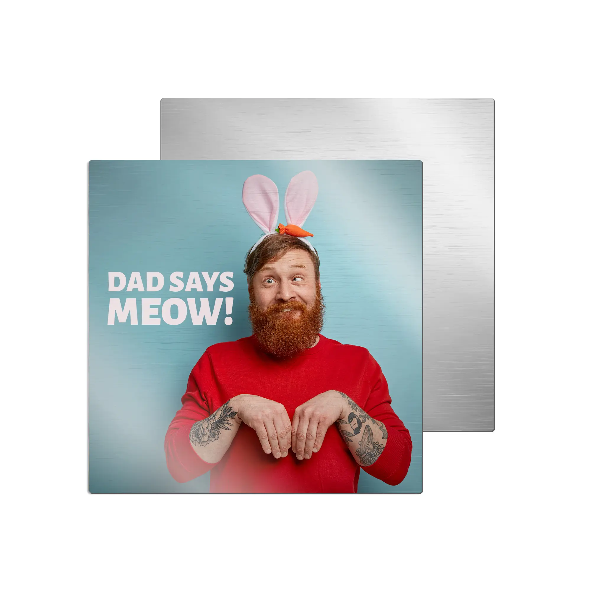 ChromaLuxe Alu-Fototafel silber-gebürstet, 300 x 300 x 1,15 mm, Ecken gerundet