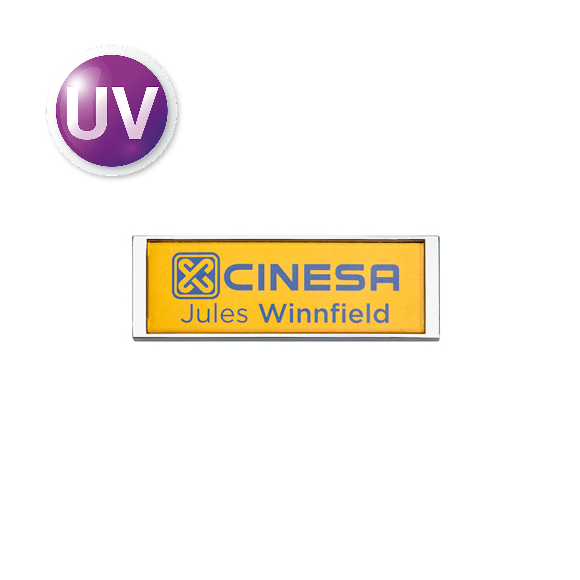 UV Multiplexx Namensschilder, versch. Farben, versch. Größen
