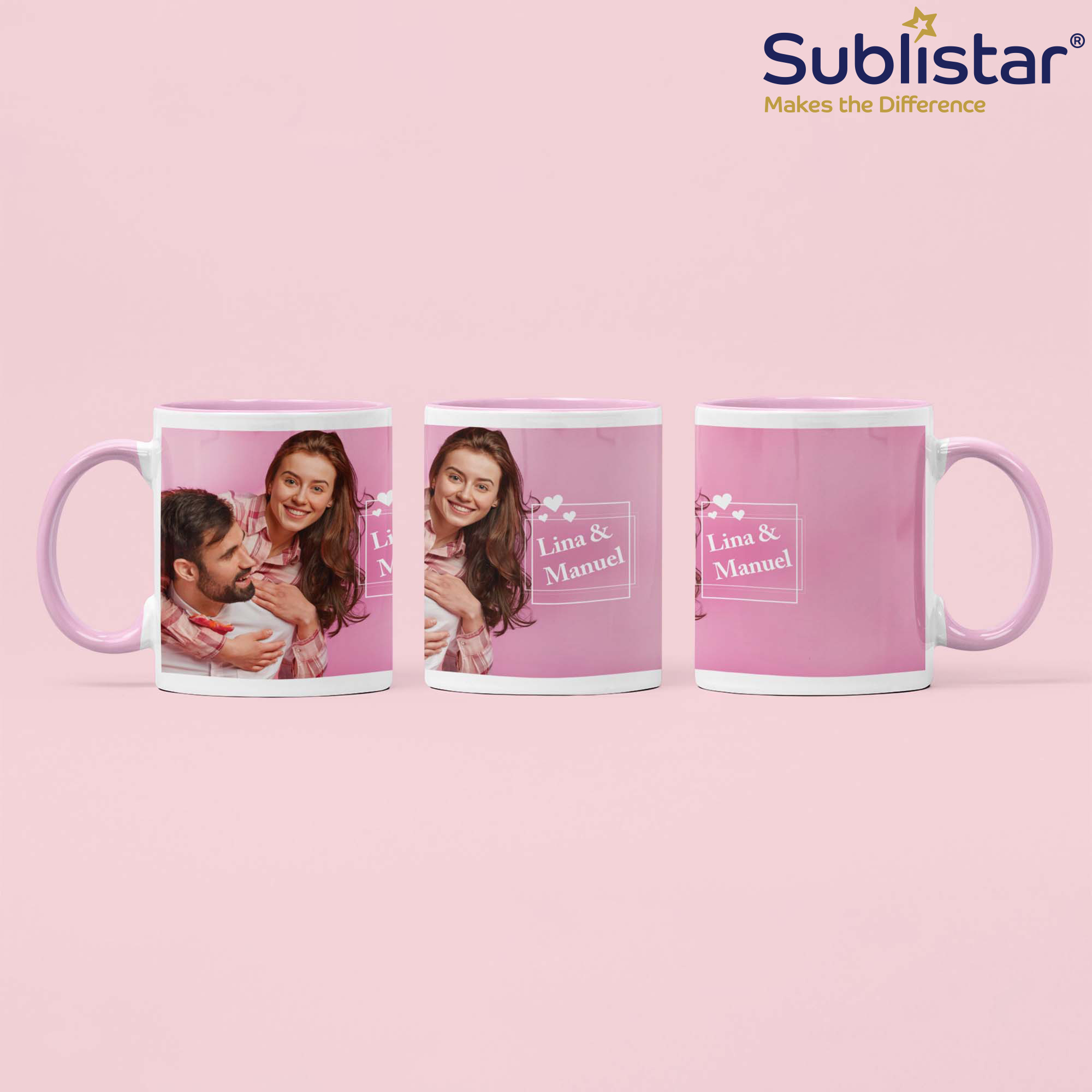 Ceramic mug TWO TONES & HANDLE 11oz, Sublistar®-Coating, various colours