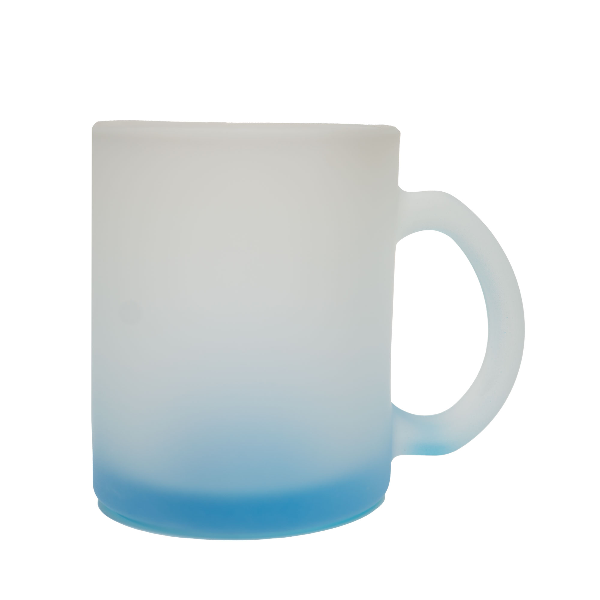 Tasse en verre avec dégradé de couleurs 10oz, Light Blue/satiné, lavage main recommandé, 36 pcs./carton