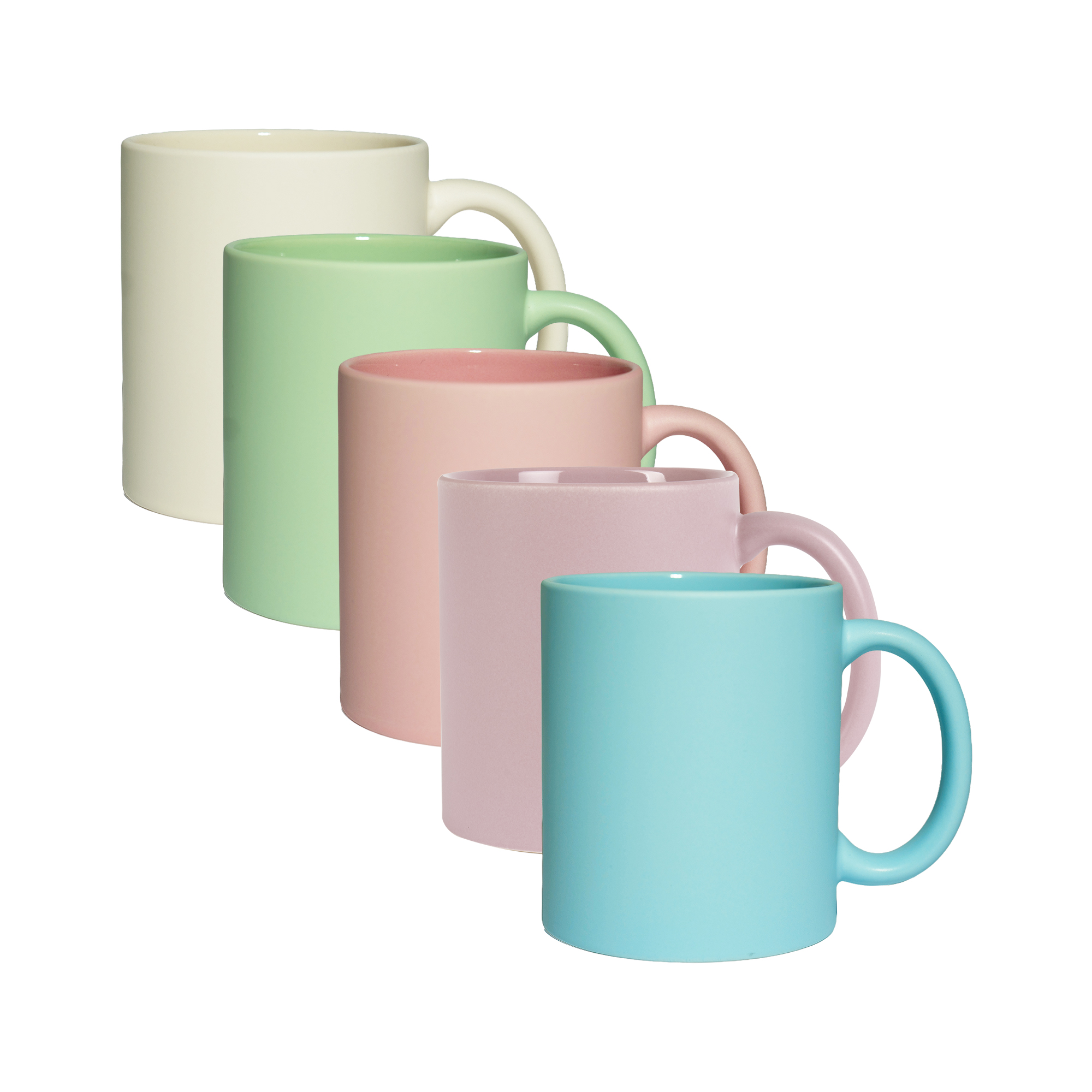 Kit de démarrage Tasse en céramique MAC aux couleurs pastel, 12 tasses, couleurs assortis